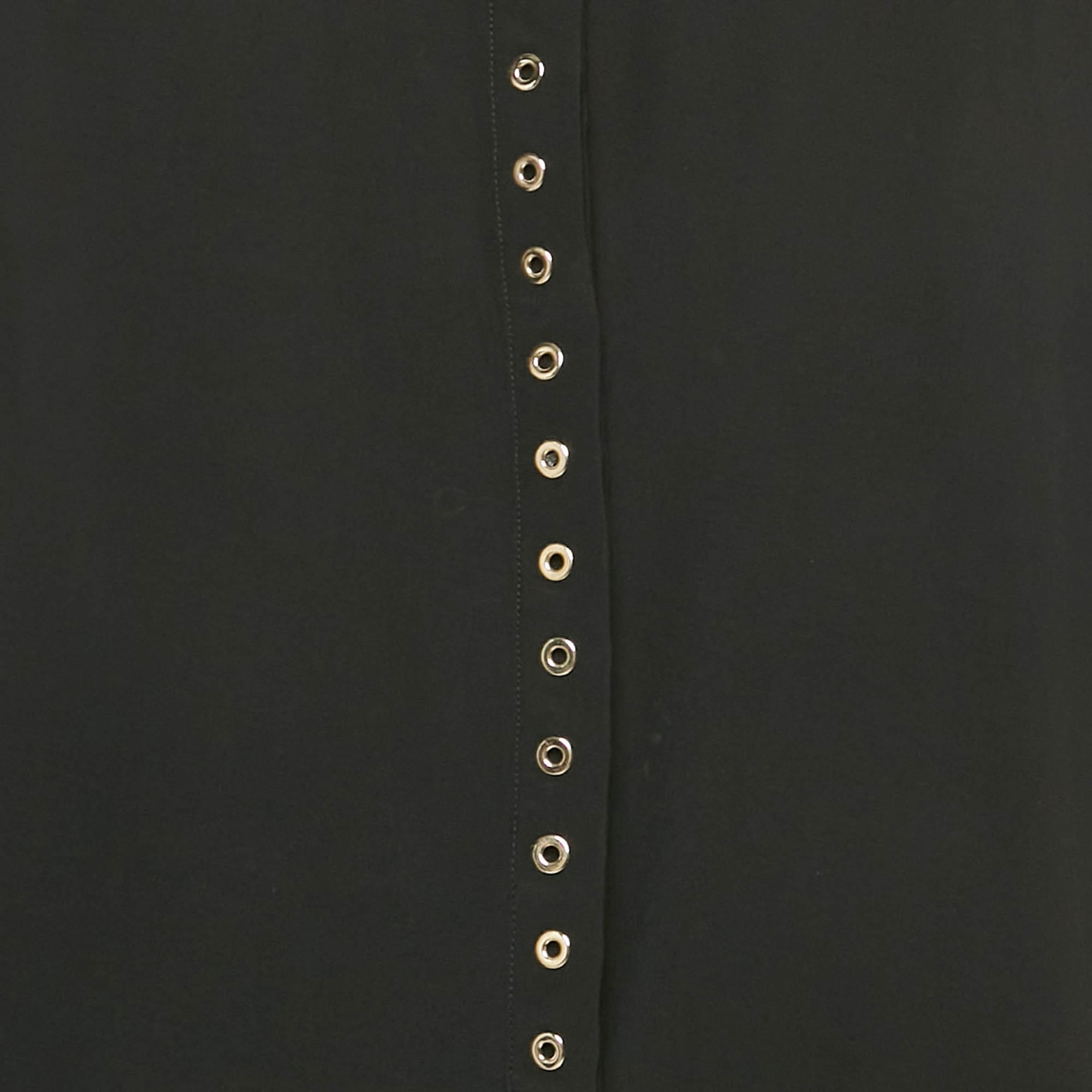 And Black Grommet Detail Skirt And Top Set M/l