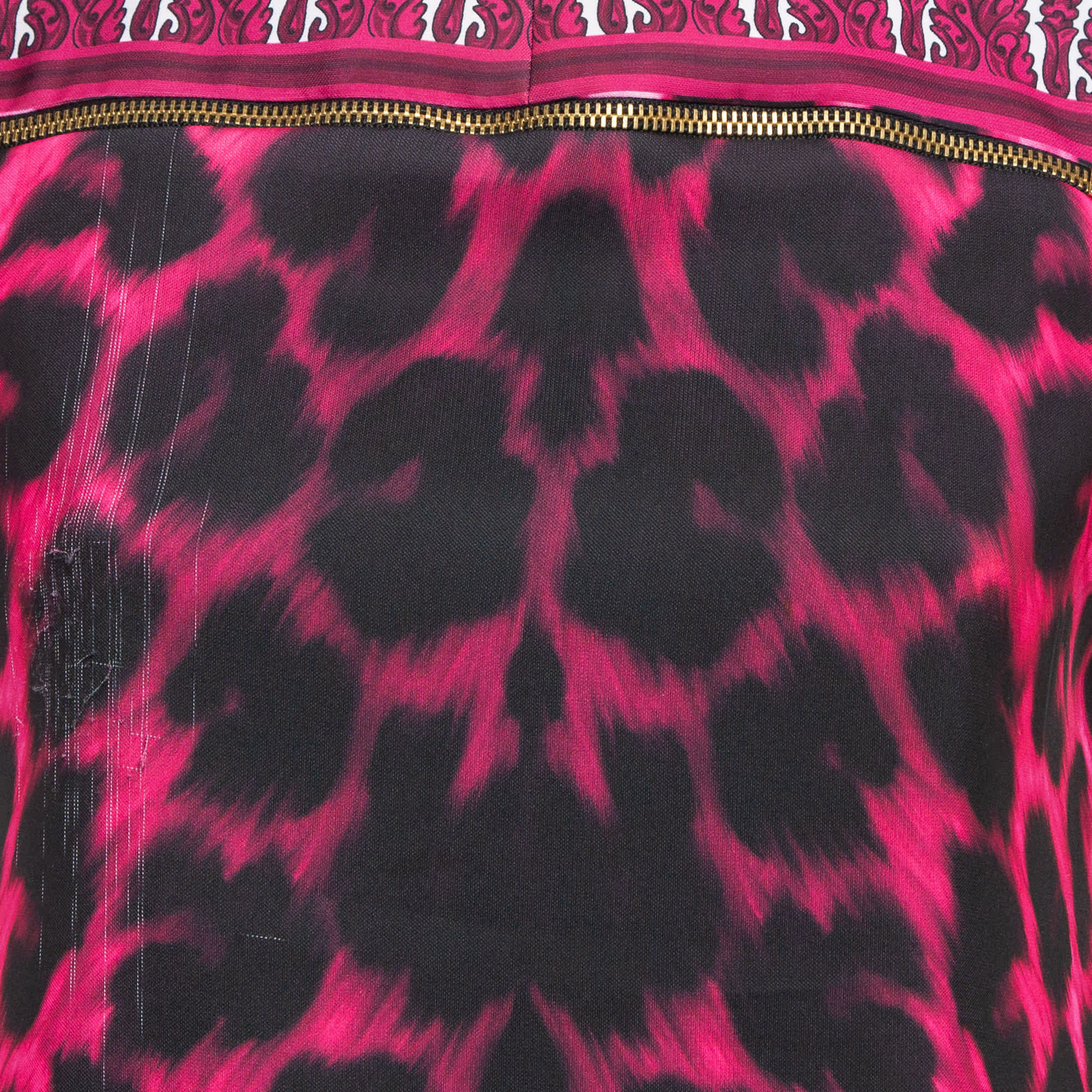 Versus Versace Pink Animal Print Zip Detail Mini Dress