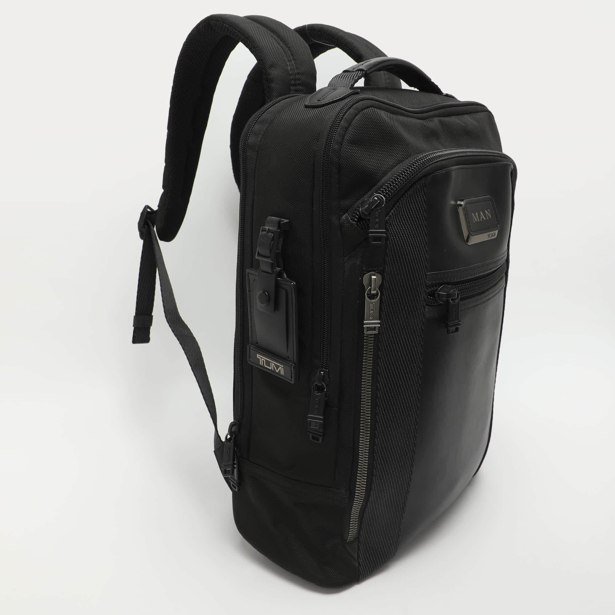 Tumi Alpha Bravo Black Leather And Nylon Backpack