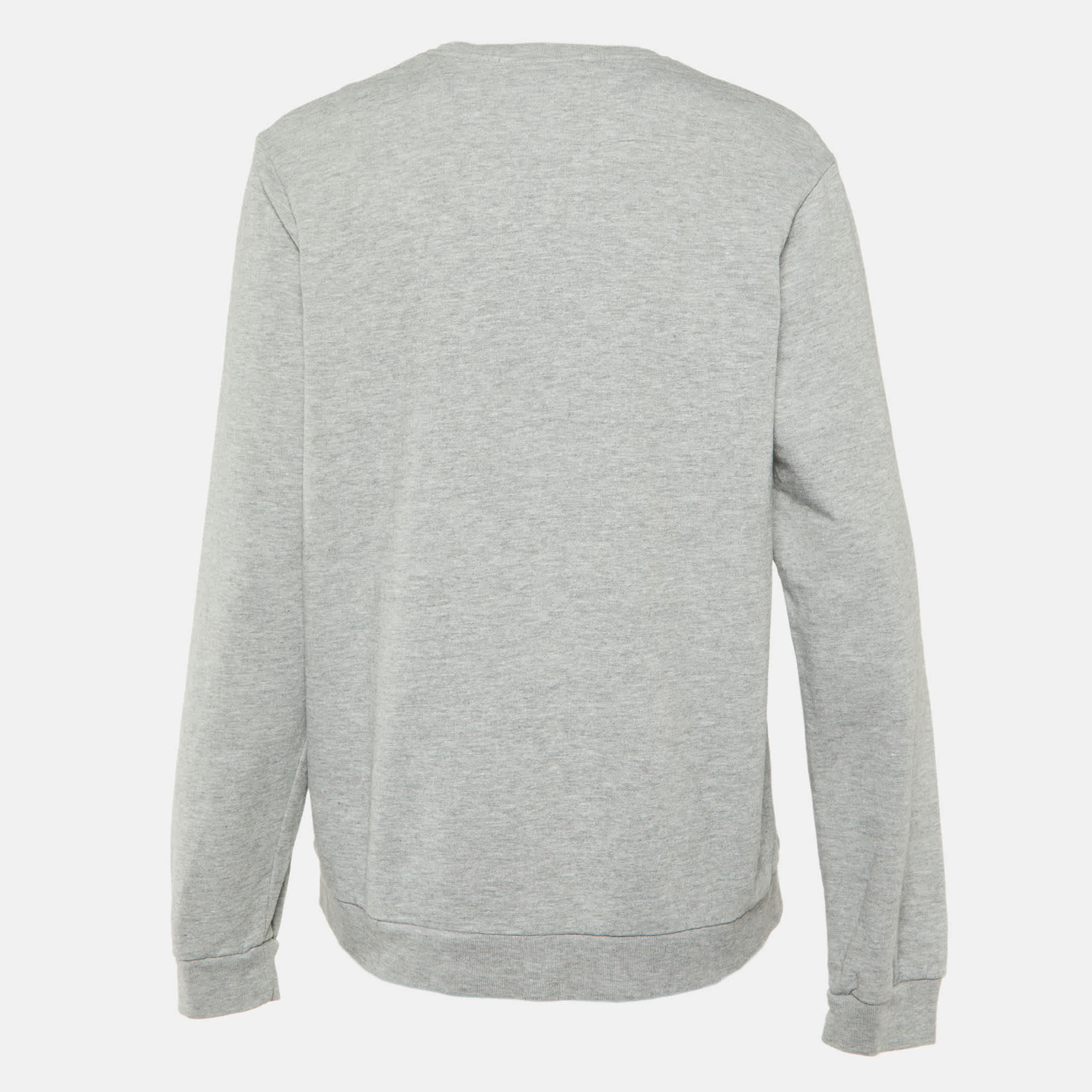Logo Grey Logo Print Cotton Crew Neck Sweatshirt