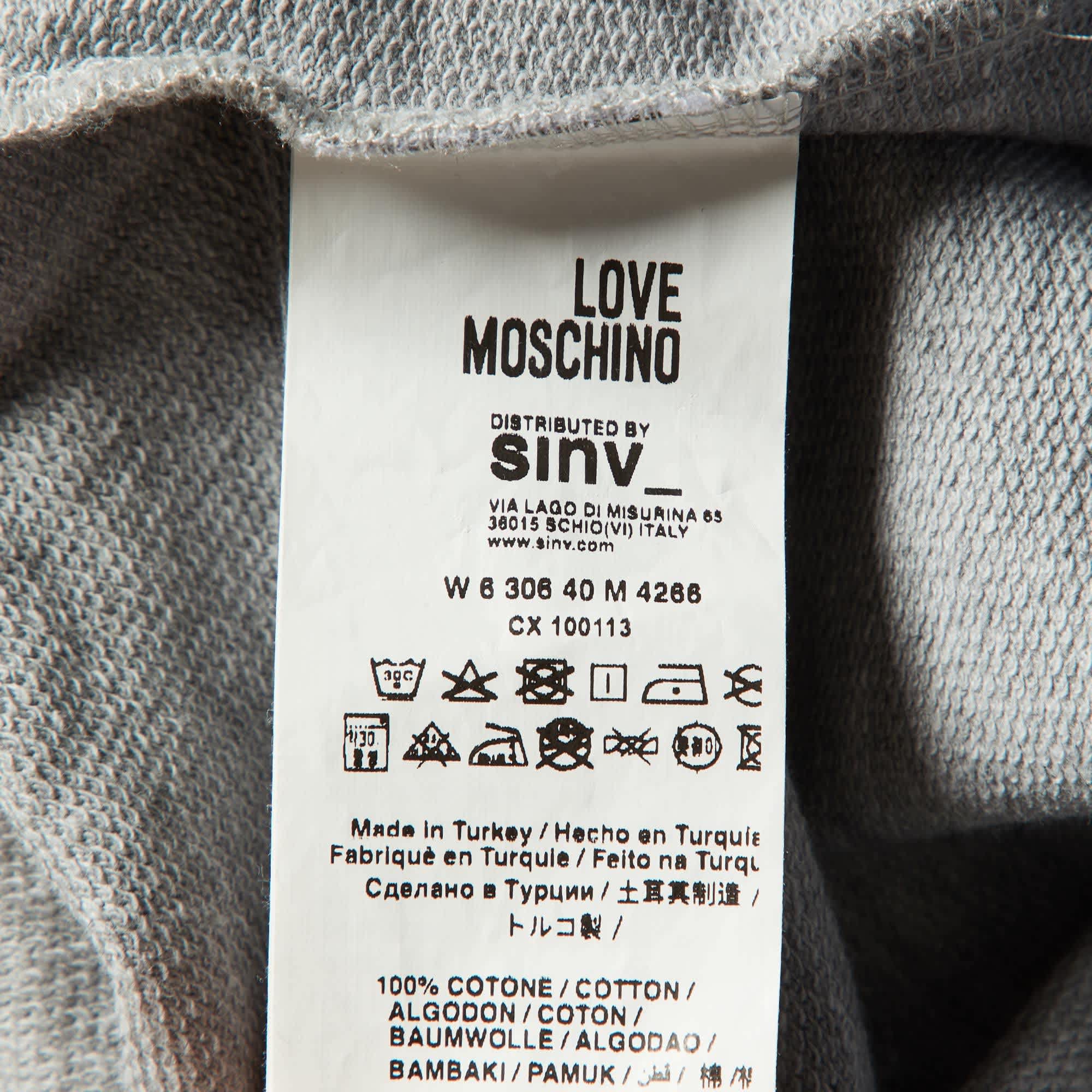 Logo Grey Logo Print Cotton Crew Neck Sweatshirt