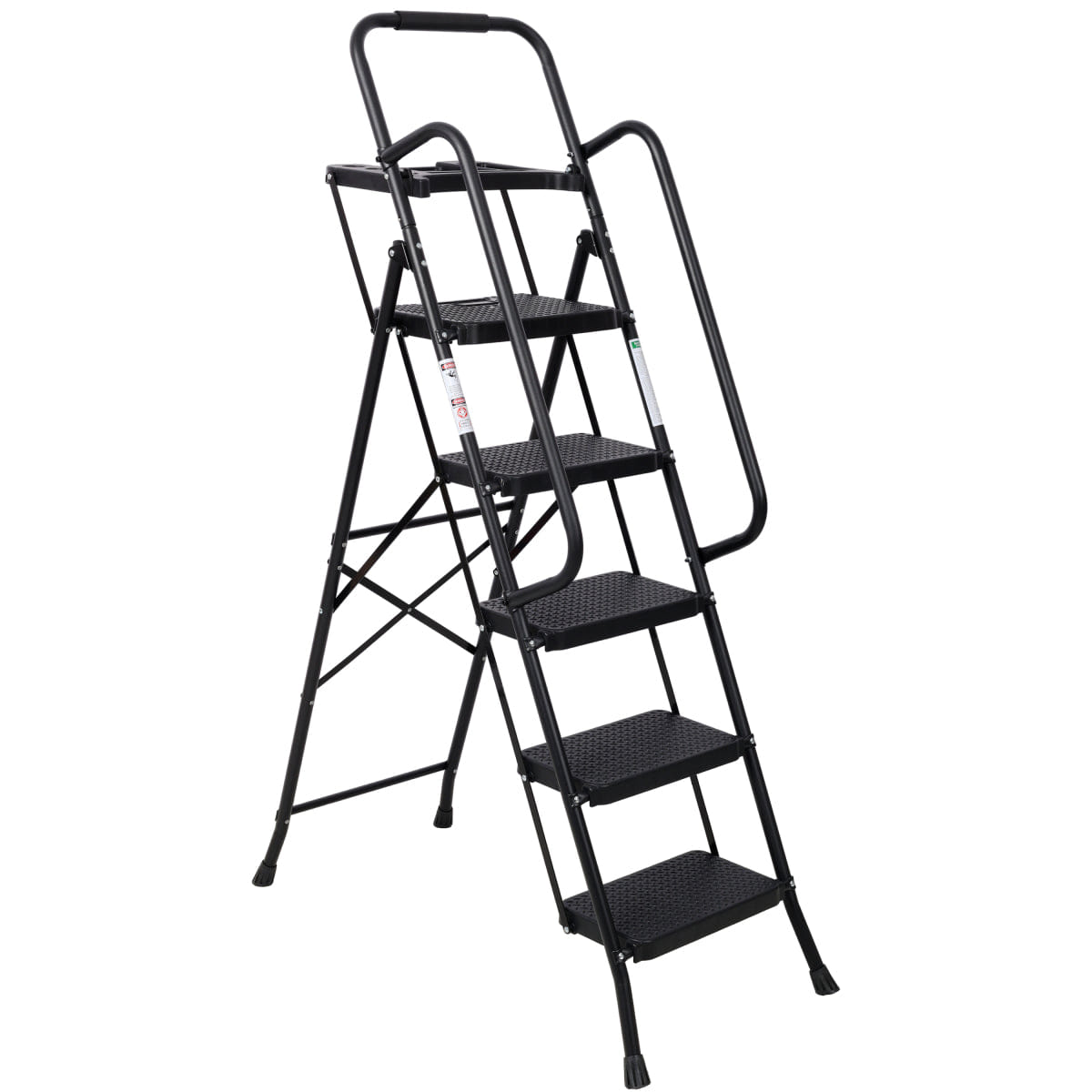 Anti Streamdale 5 Step Folding Steel Ladder with Handrail & Anti - Slip Pedals (330 lbs)