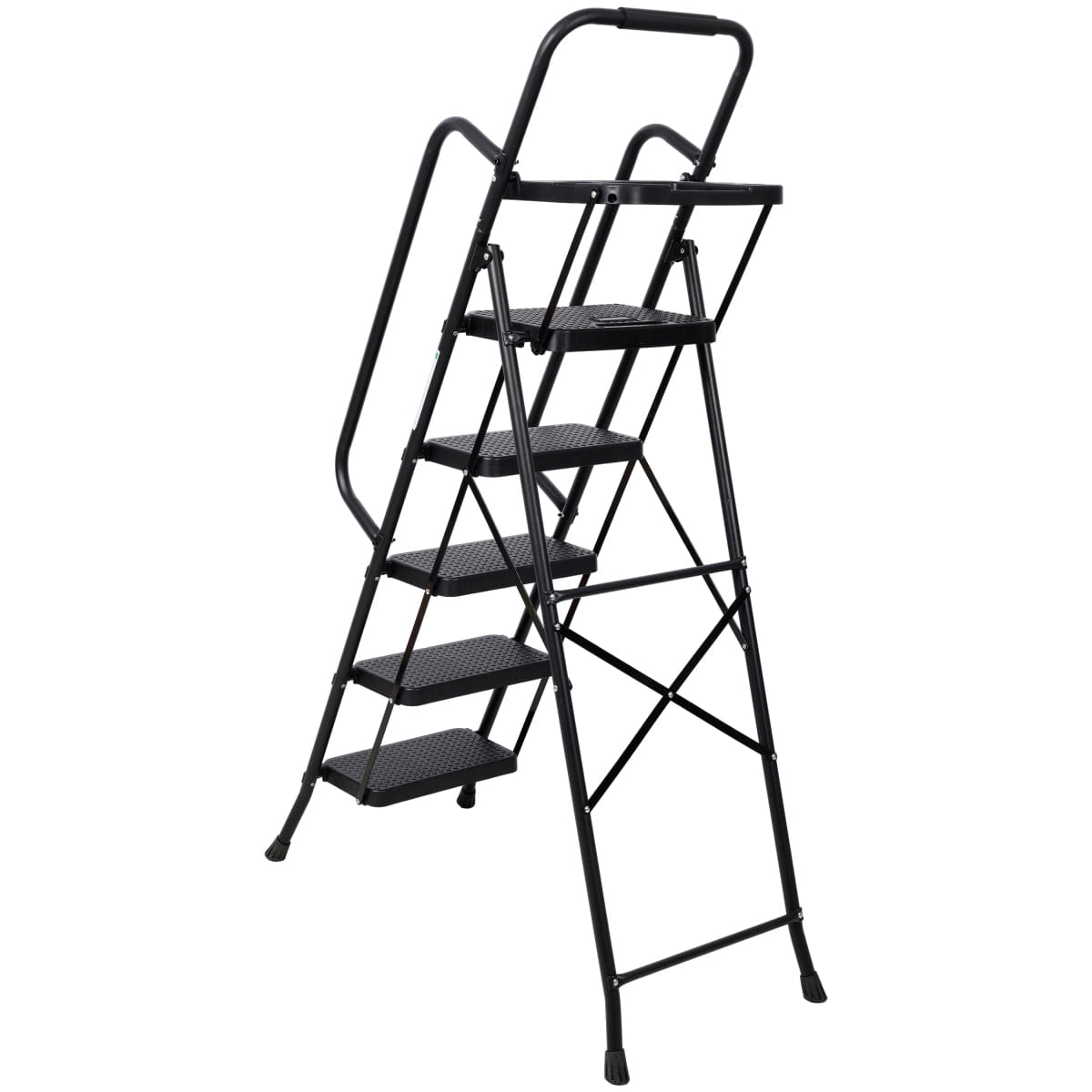 Anti Streamdale 5 Step Folding Steel Ladder with Handrail & Anti - Slip Pedals (330 lbs)
