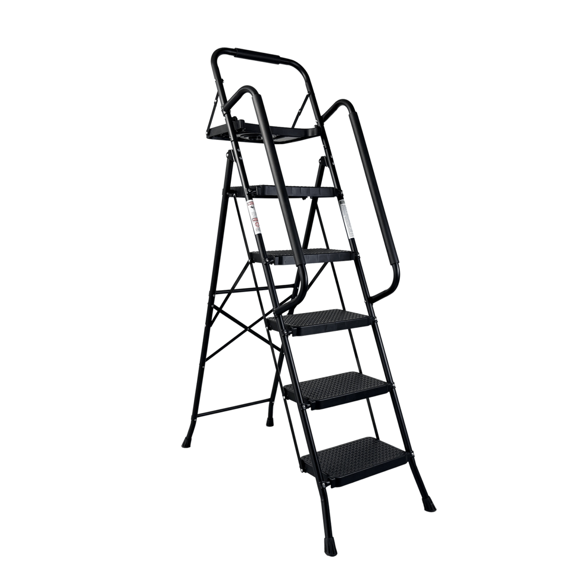 Anti Streamdale Folding 3 - Step Steel Ladder with Handrail and Anti - Slip Pedals