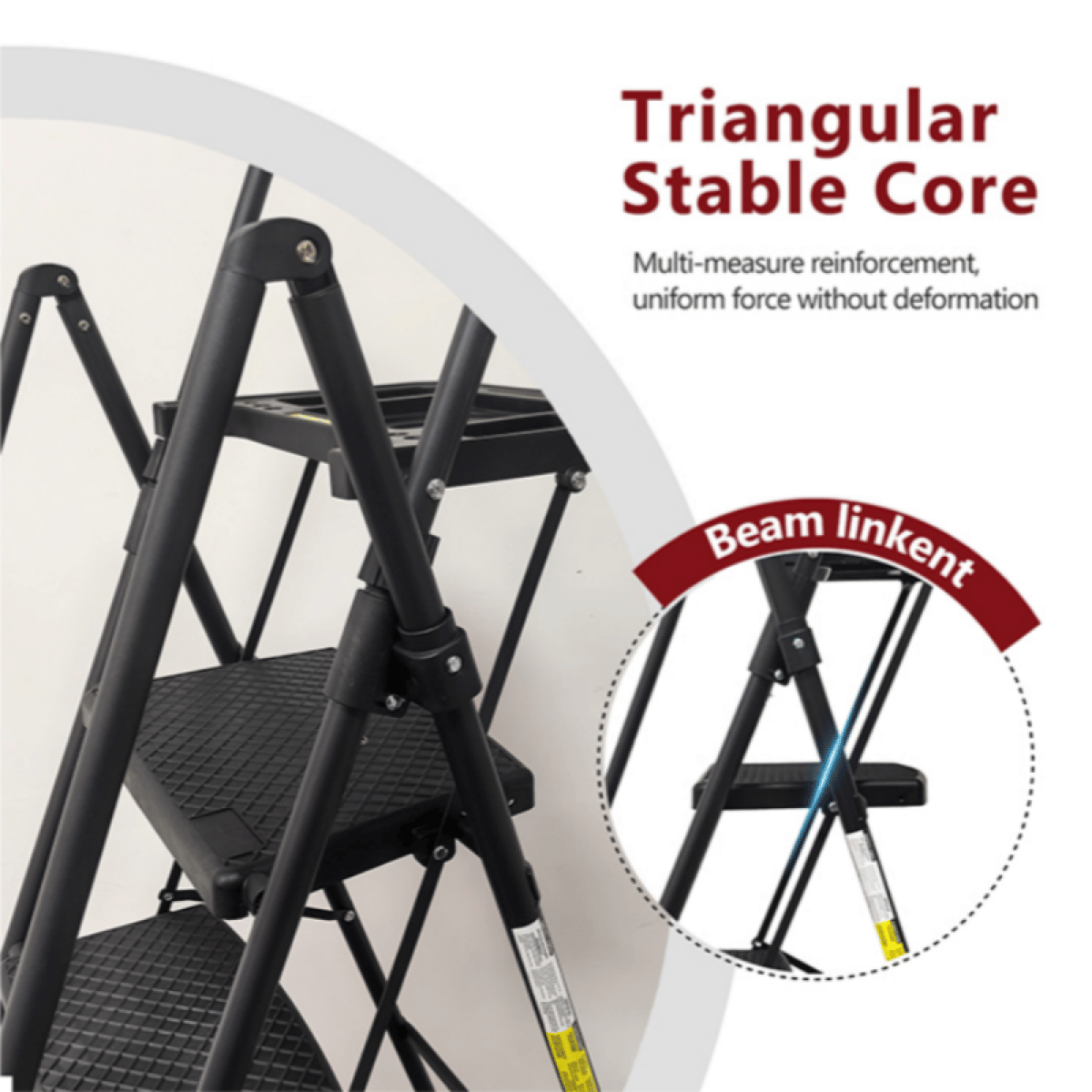 SLIP Streamdale 4 - Step Folding Steel Ladder with Non - Slip Pedals & Handle, 330 lb Capacity