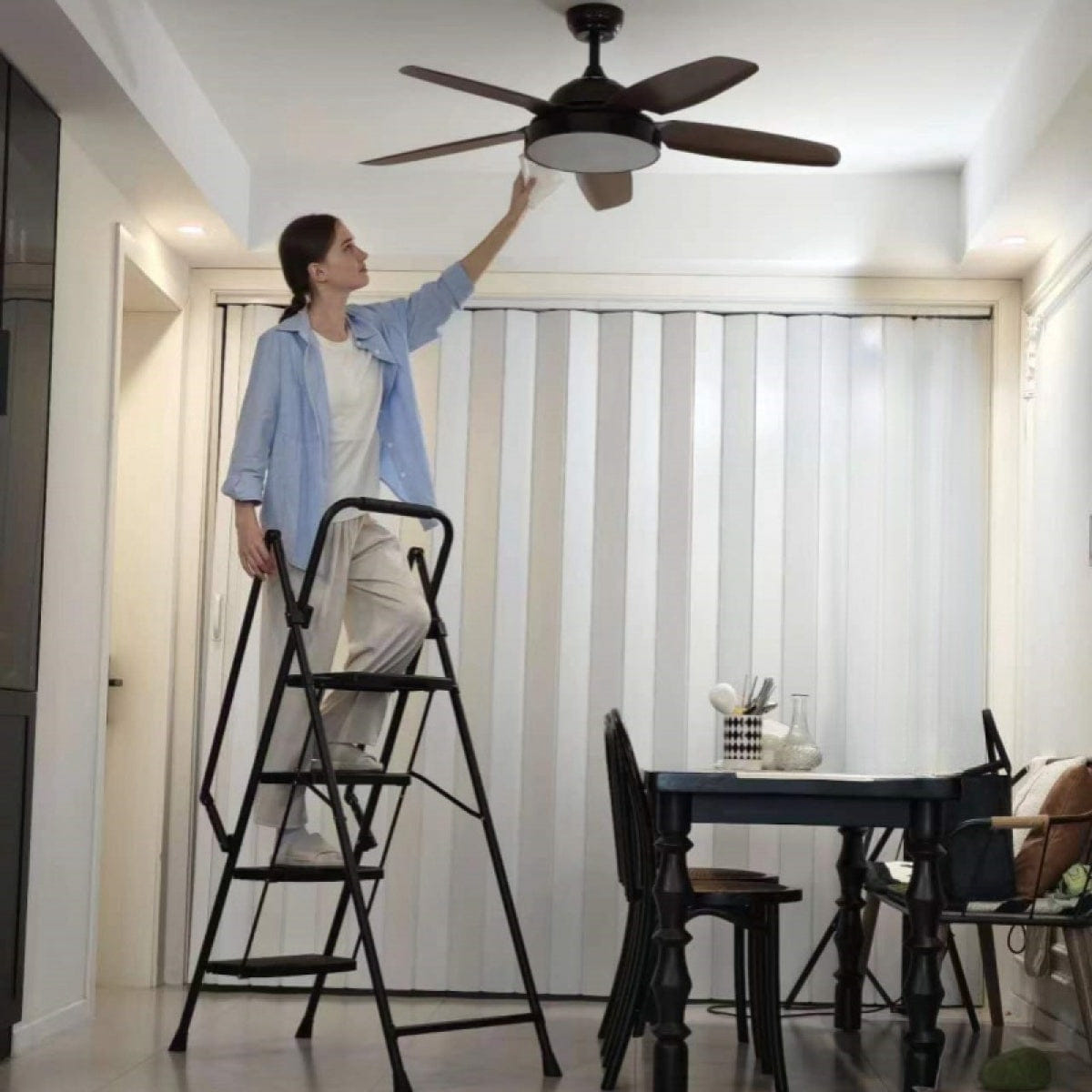 Anti Streamdale Lightweight Folding 4 - Step Ladder with Anti - Slip Pedals & Safety Handle
