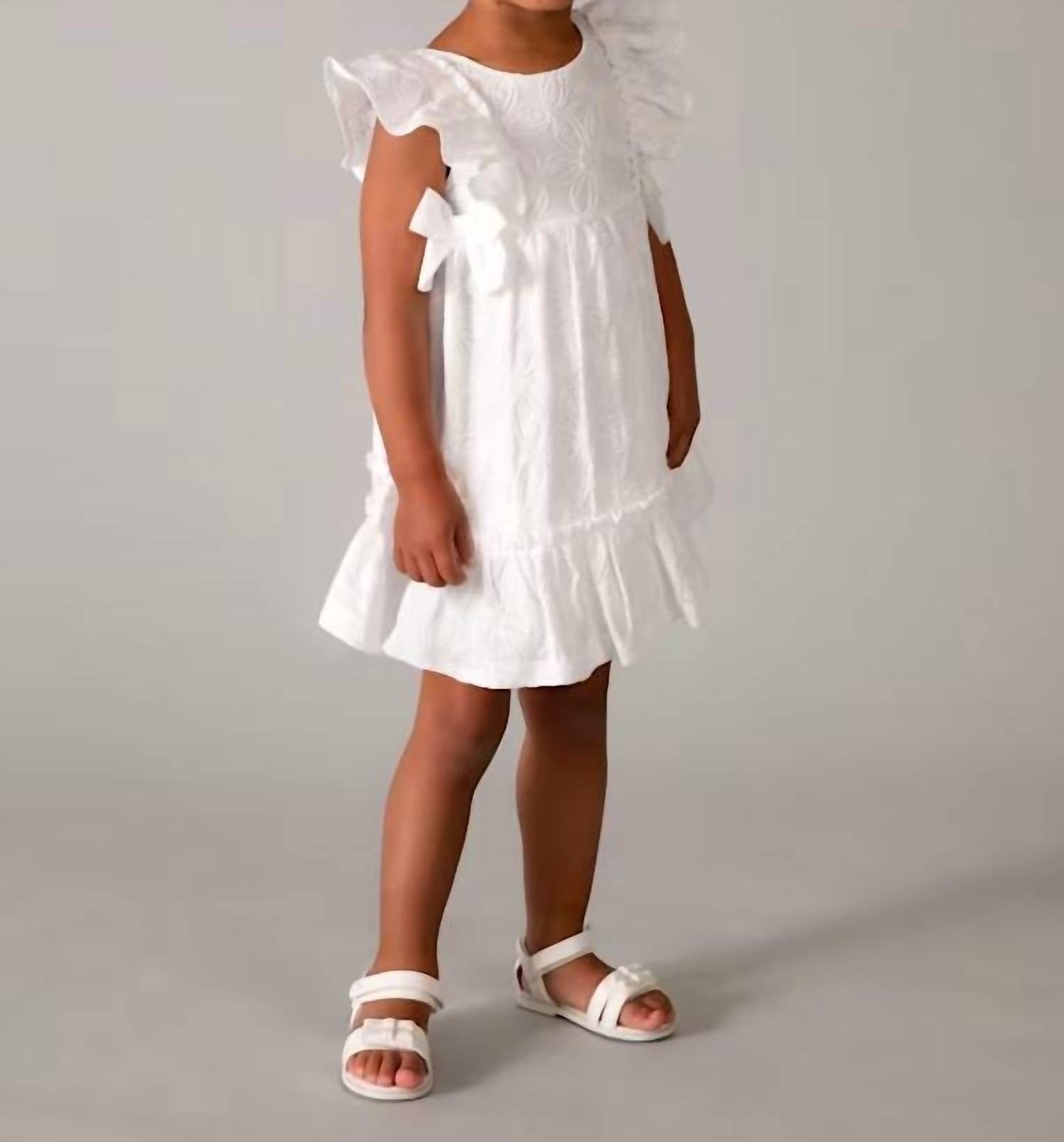 WHITE* Embroidered Eyelet Dress In White