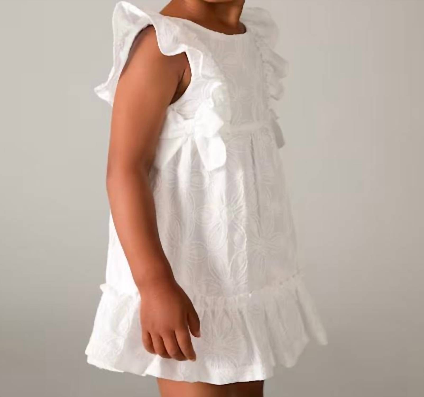 WHITE* Embroidered Eyelet Dress In White