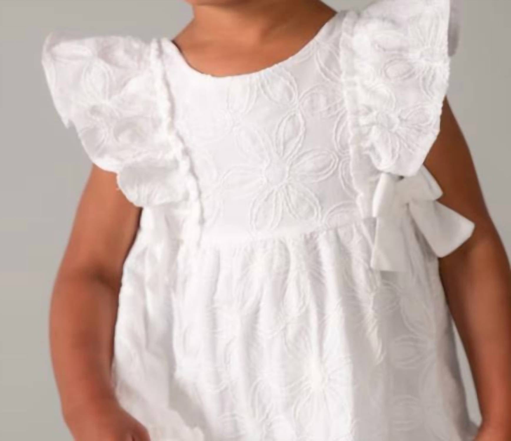 WHITE* Embroidered Eyelet Dress In White