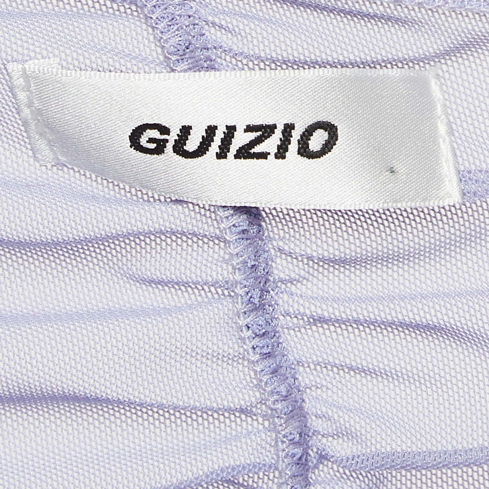 Danielle Guizio Purple Mesh Ruched Mini Dress