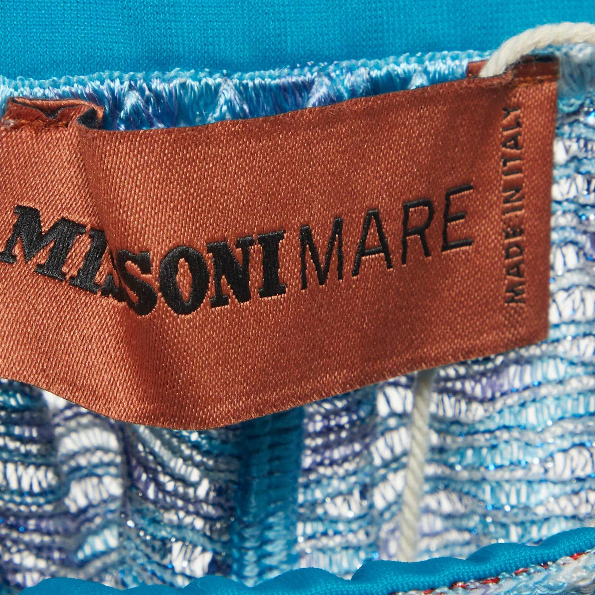Missoni Mare Blue Lurex Knit Sheer Shorts