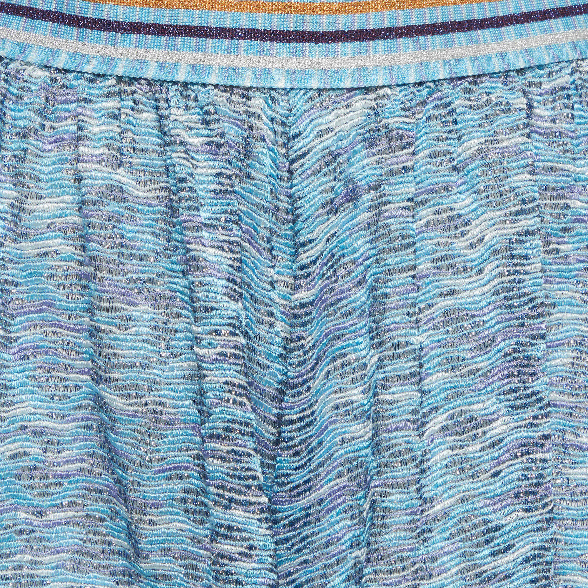 Missoni Mare Blue Lurex Knit Sheer Shorts