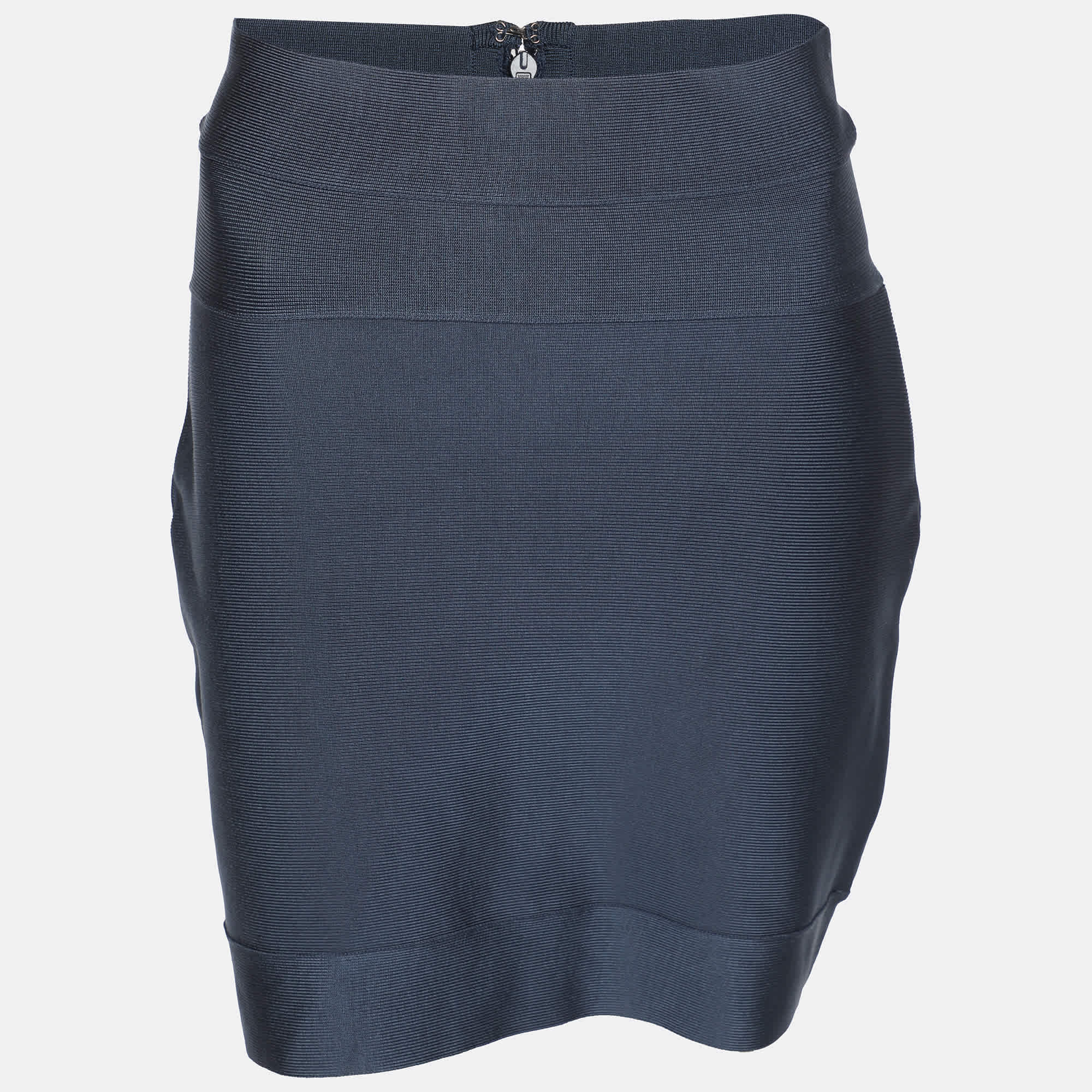 Blue Knit Mini Skirt