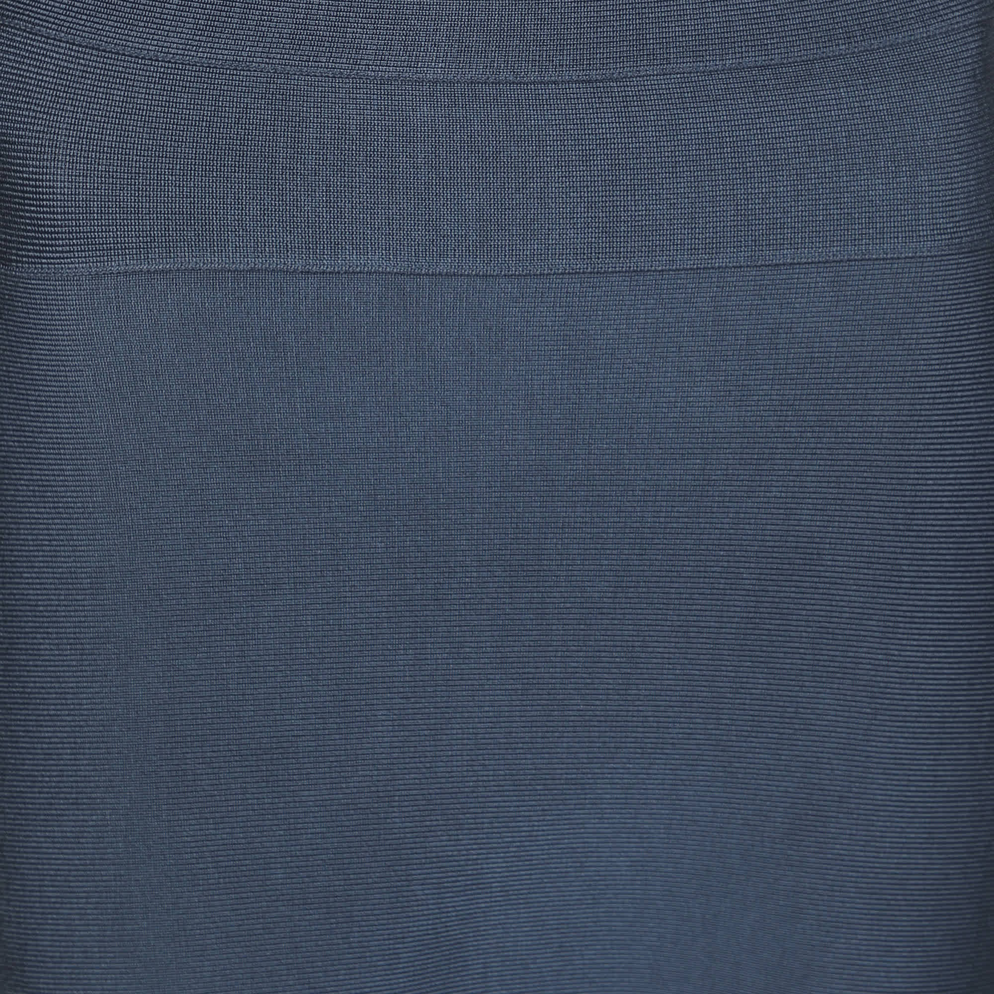 Blue Knit Mini Skirt