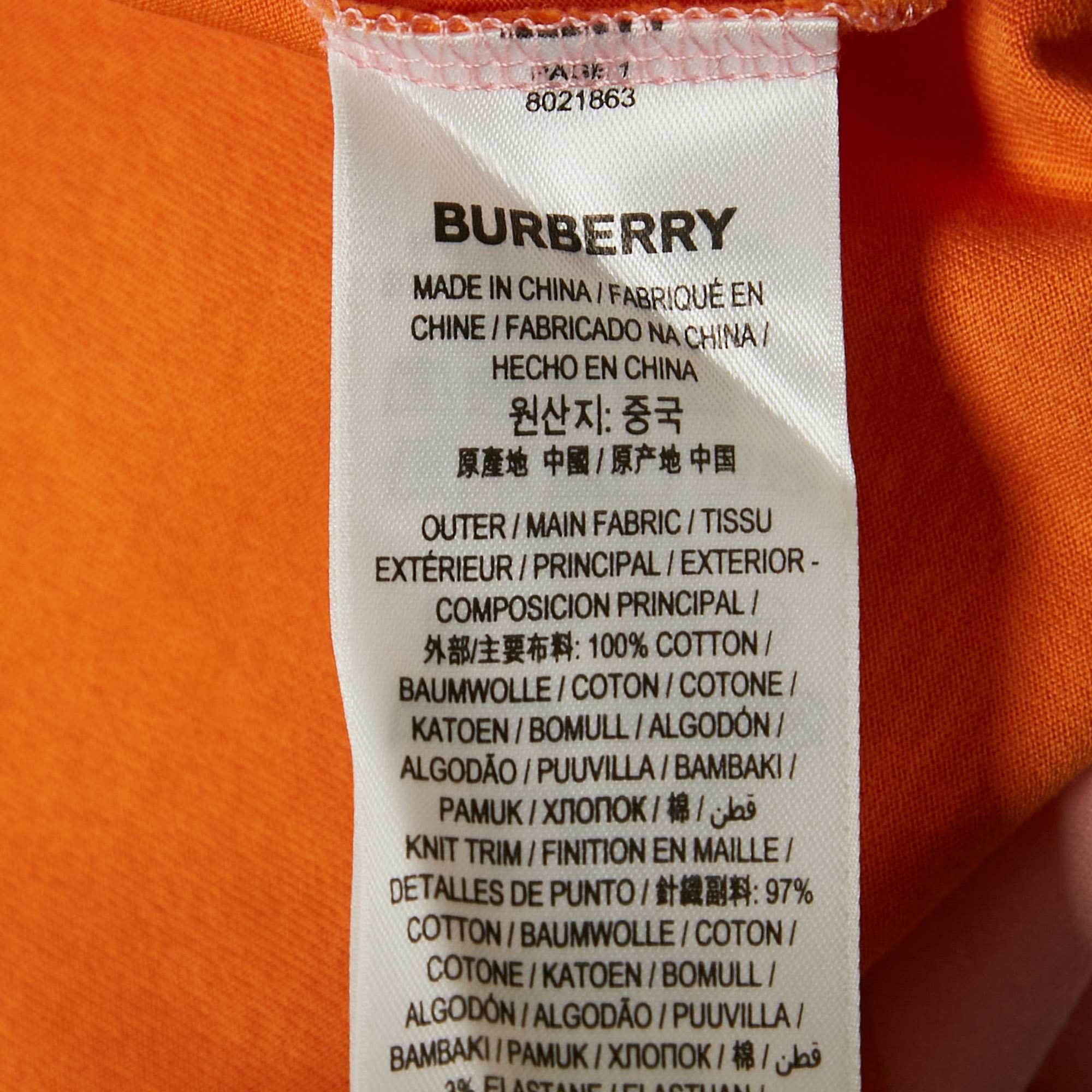 Logo Pink/orange Logo Applique Cotton Crew Neck T - Shirt