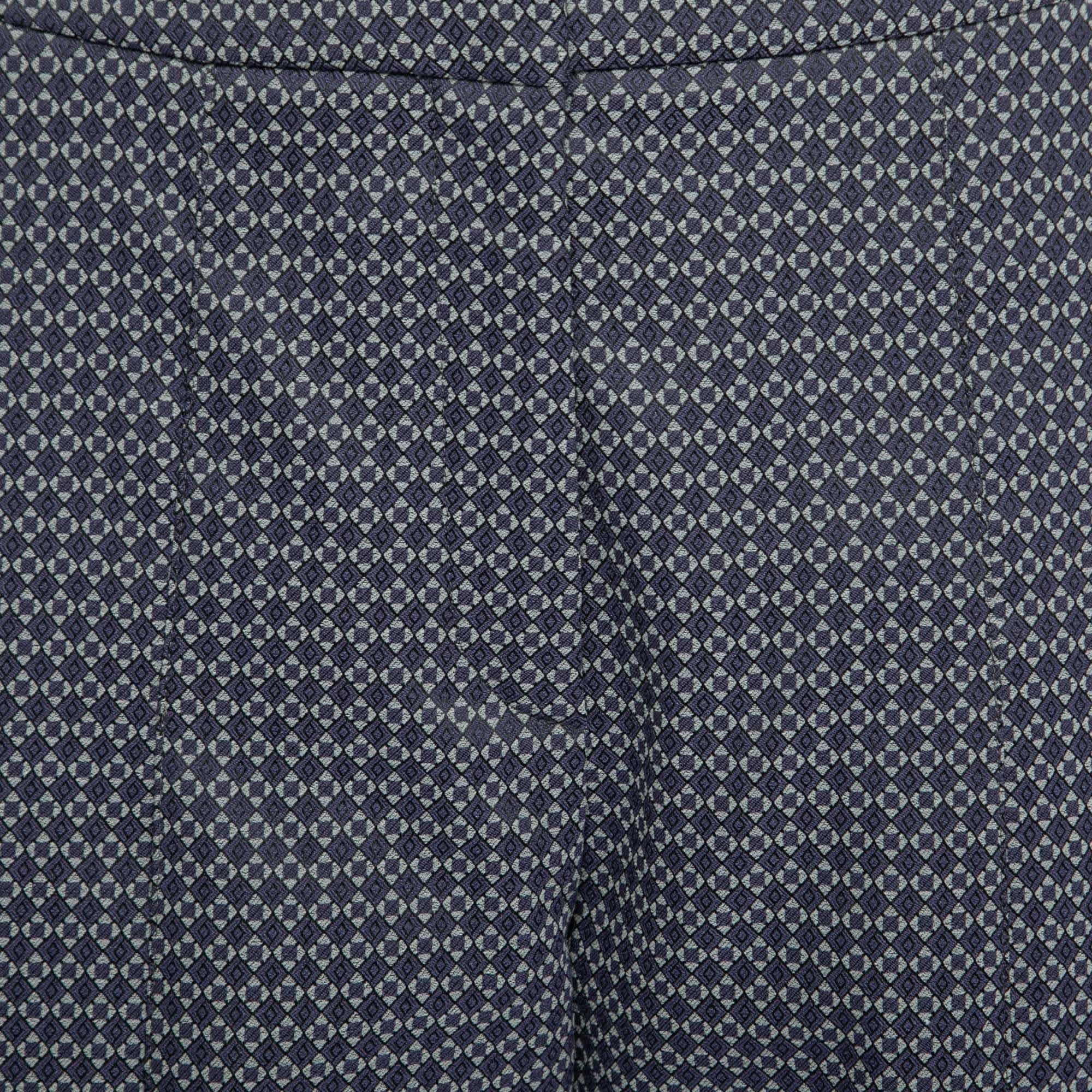 Purple & Grey Patterned Knit Pants