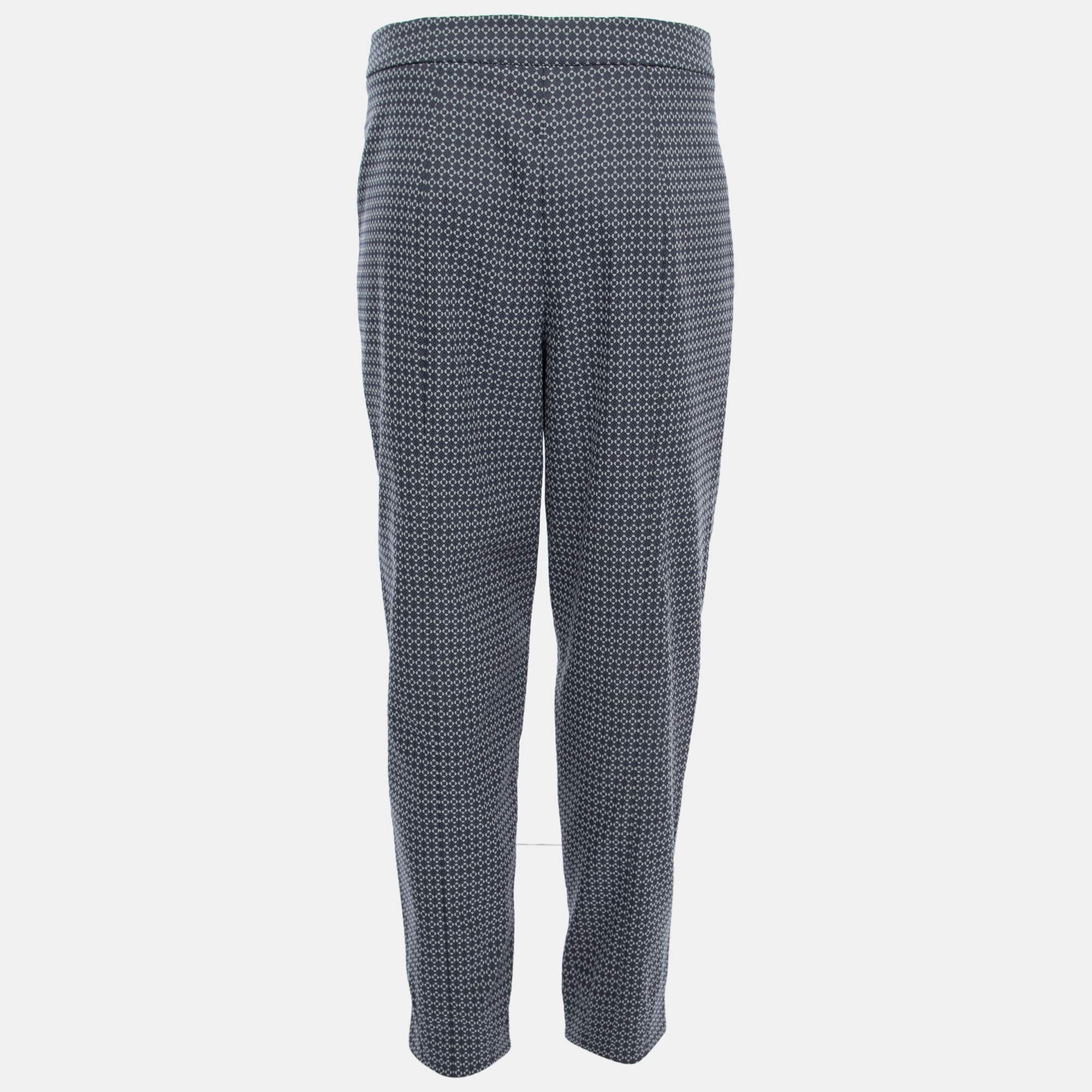Purple & Grey Patterned Knit Pants
