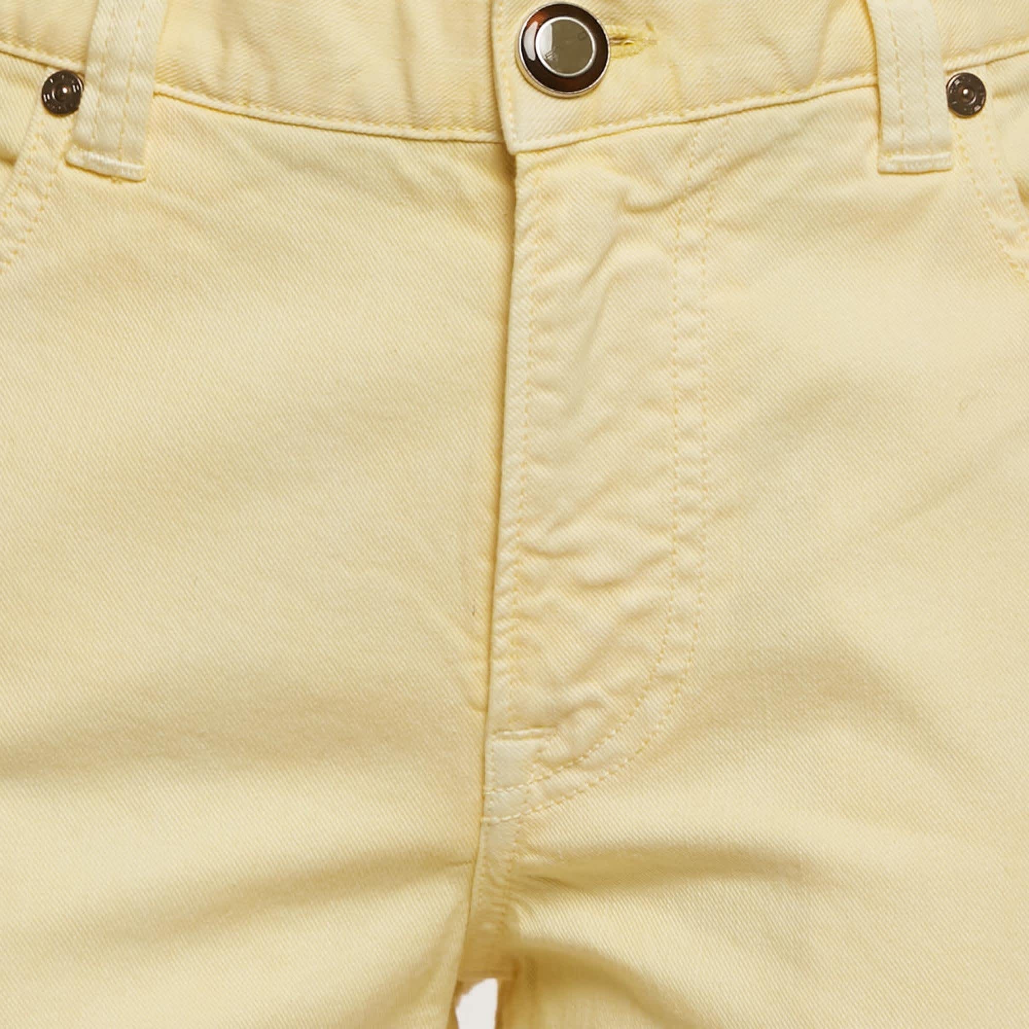 Yellow Cotton Skinny Jeans M/waist 29"