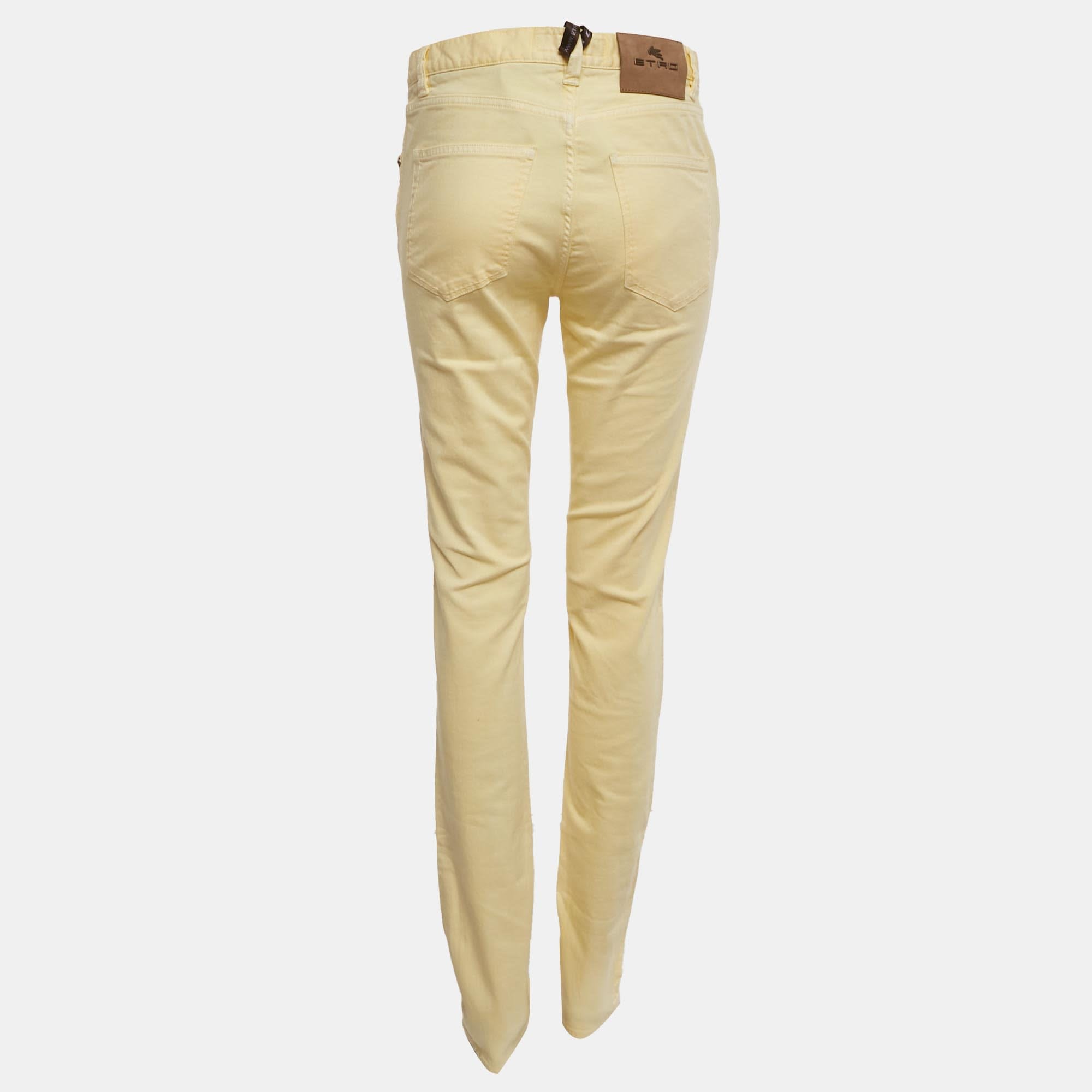Yellow Cotton Skinny Jeans M/waist 29"