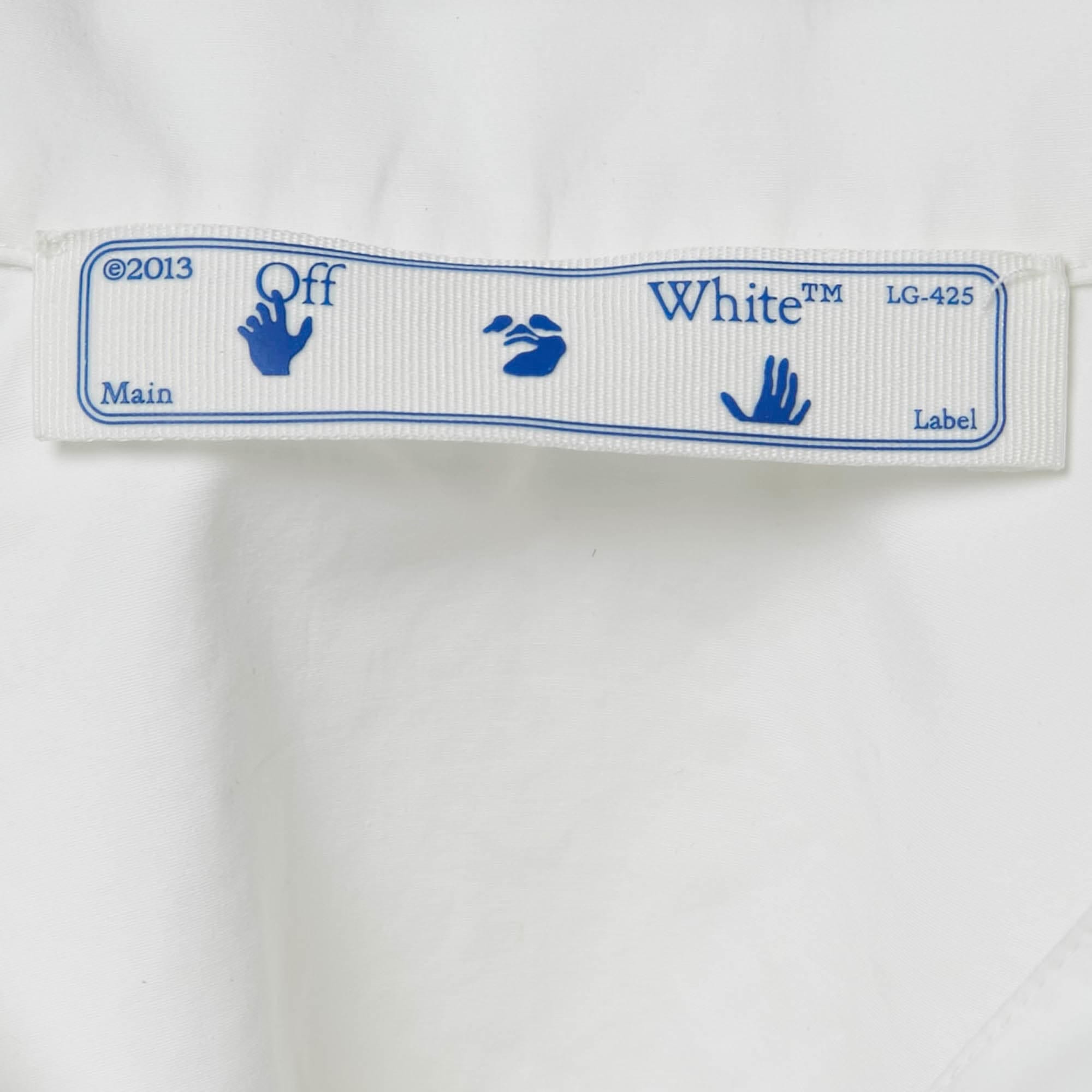 White Embroidered Cotton Short Sleeves Shirt