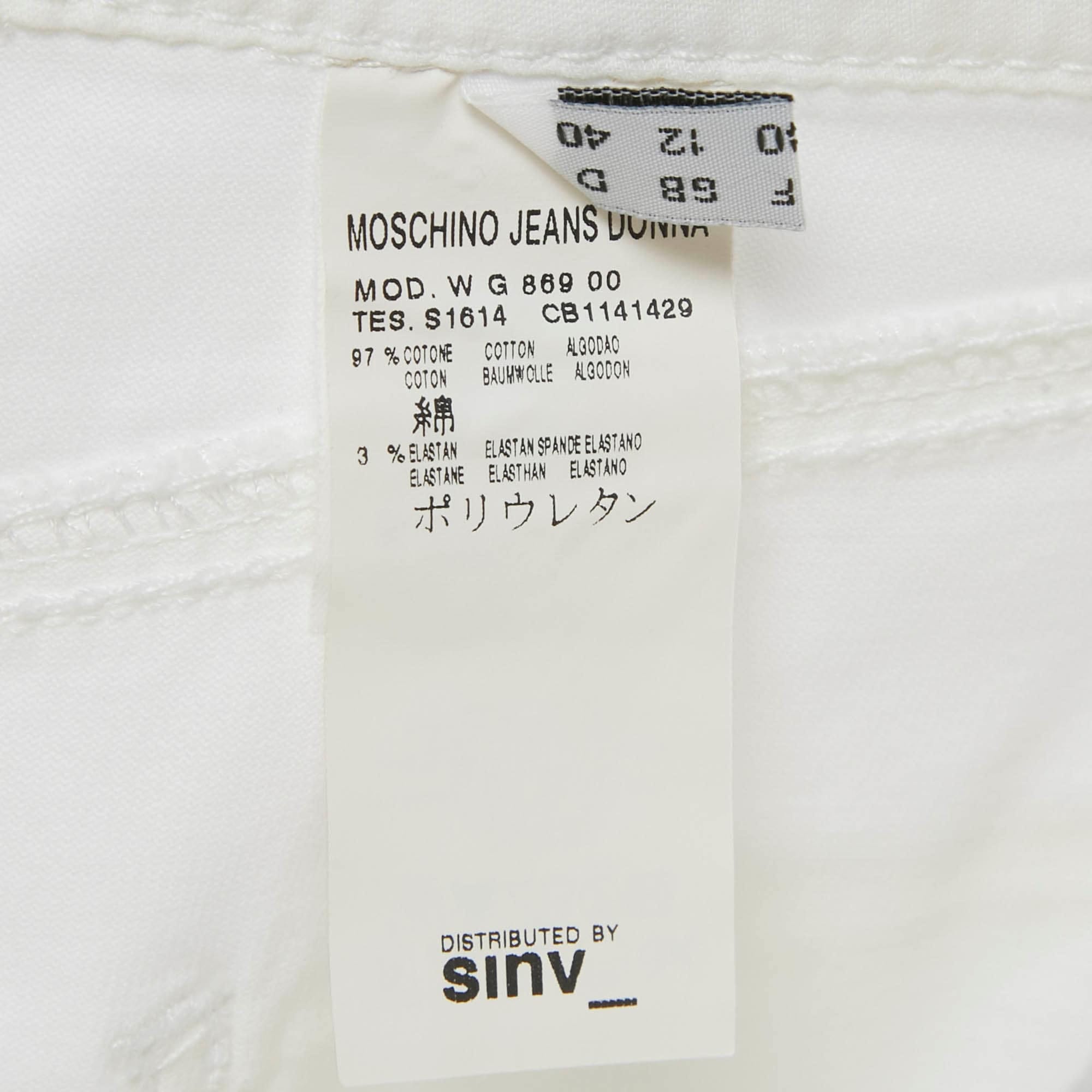 WHITE* Jeans White Denim Button Detail Pencil Skirt M Waist 31"