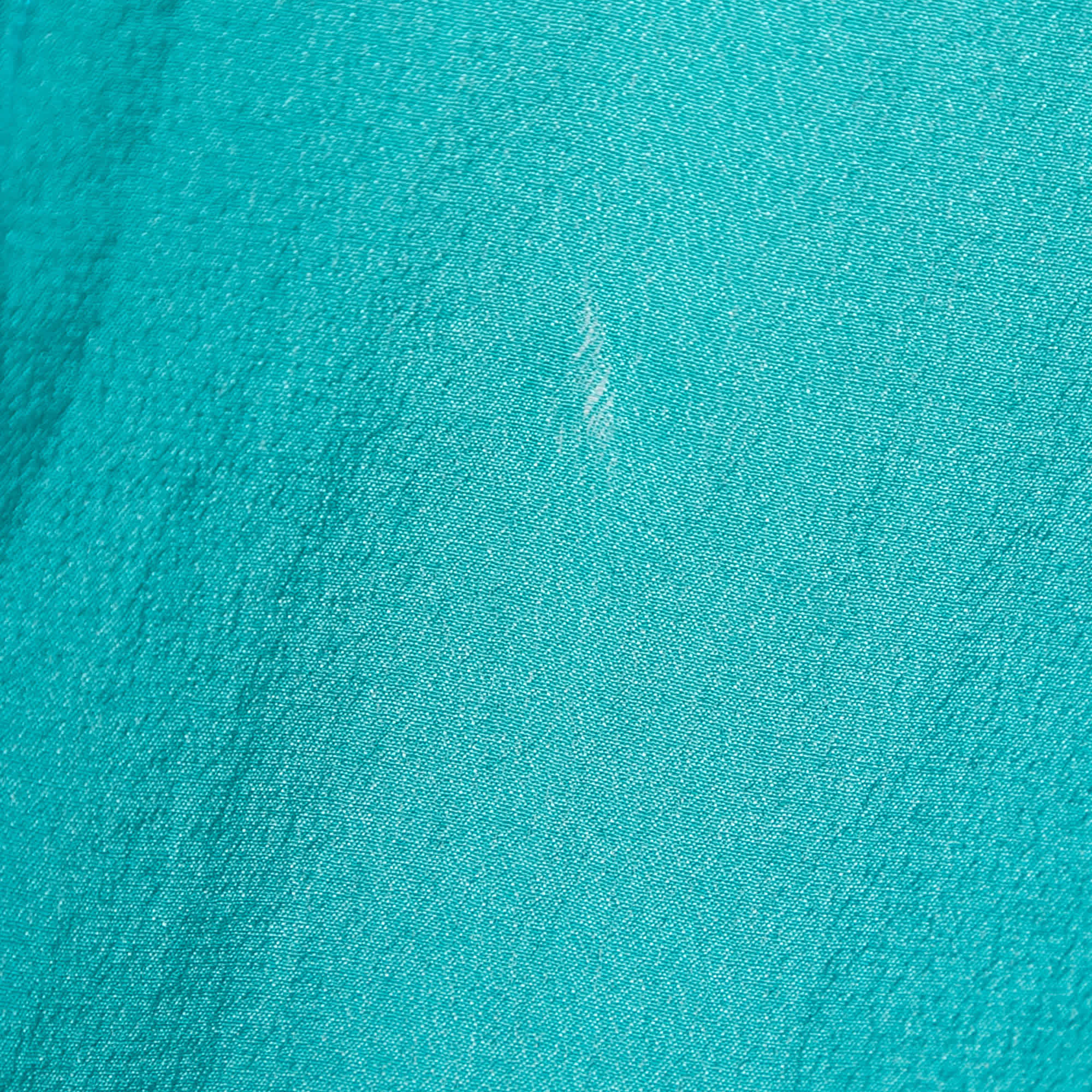 SILK Green Crepe Silk Ruffled Overlay Shirt