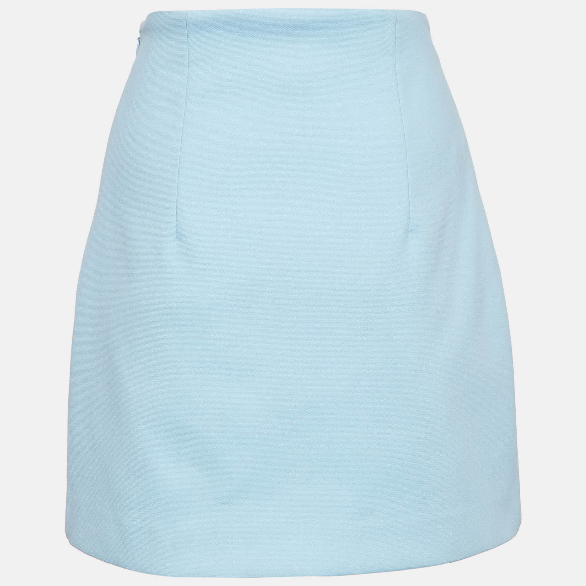 Blue Crepe Mini Skirt
