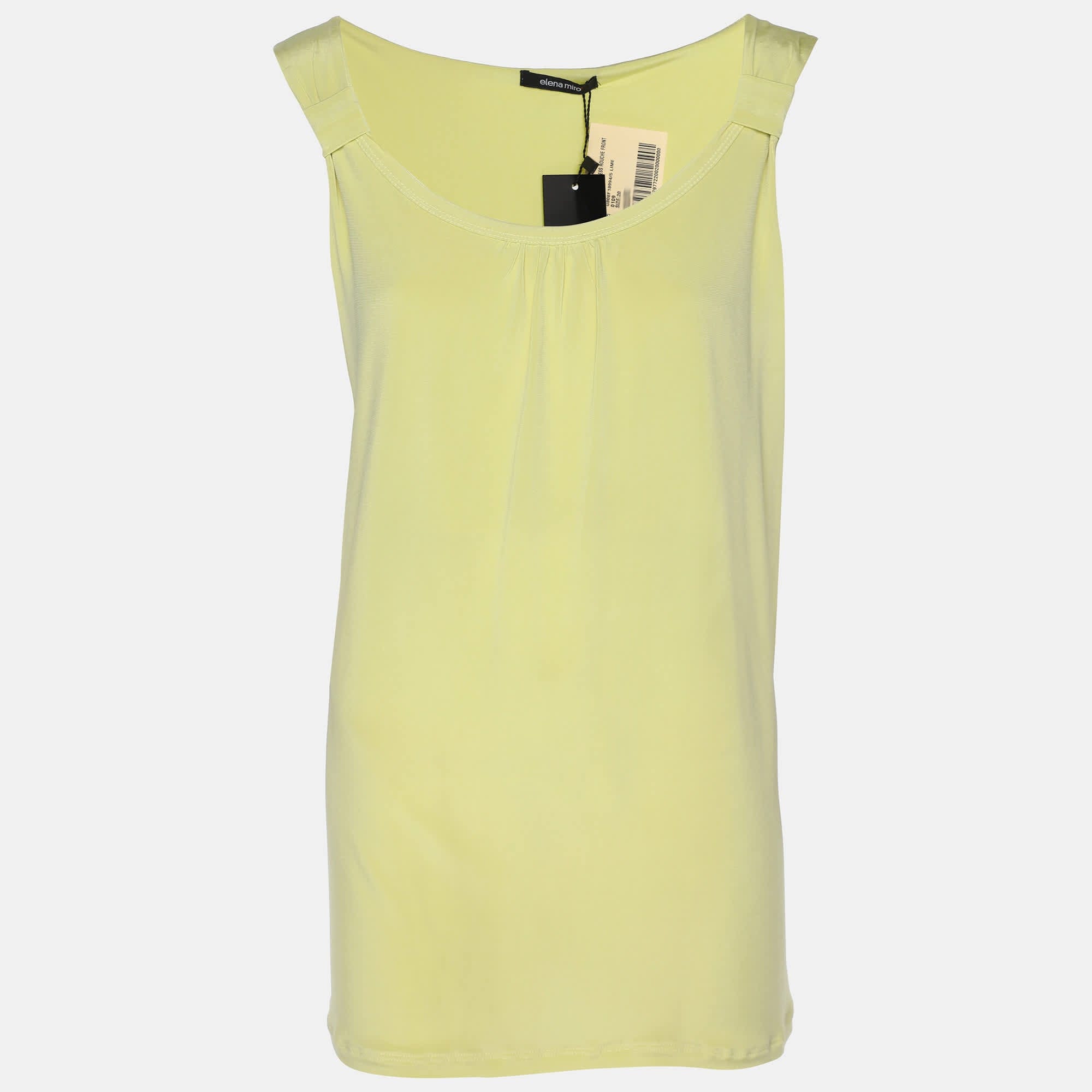 Elena Miro Yellow Jersey Sleeveless Top