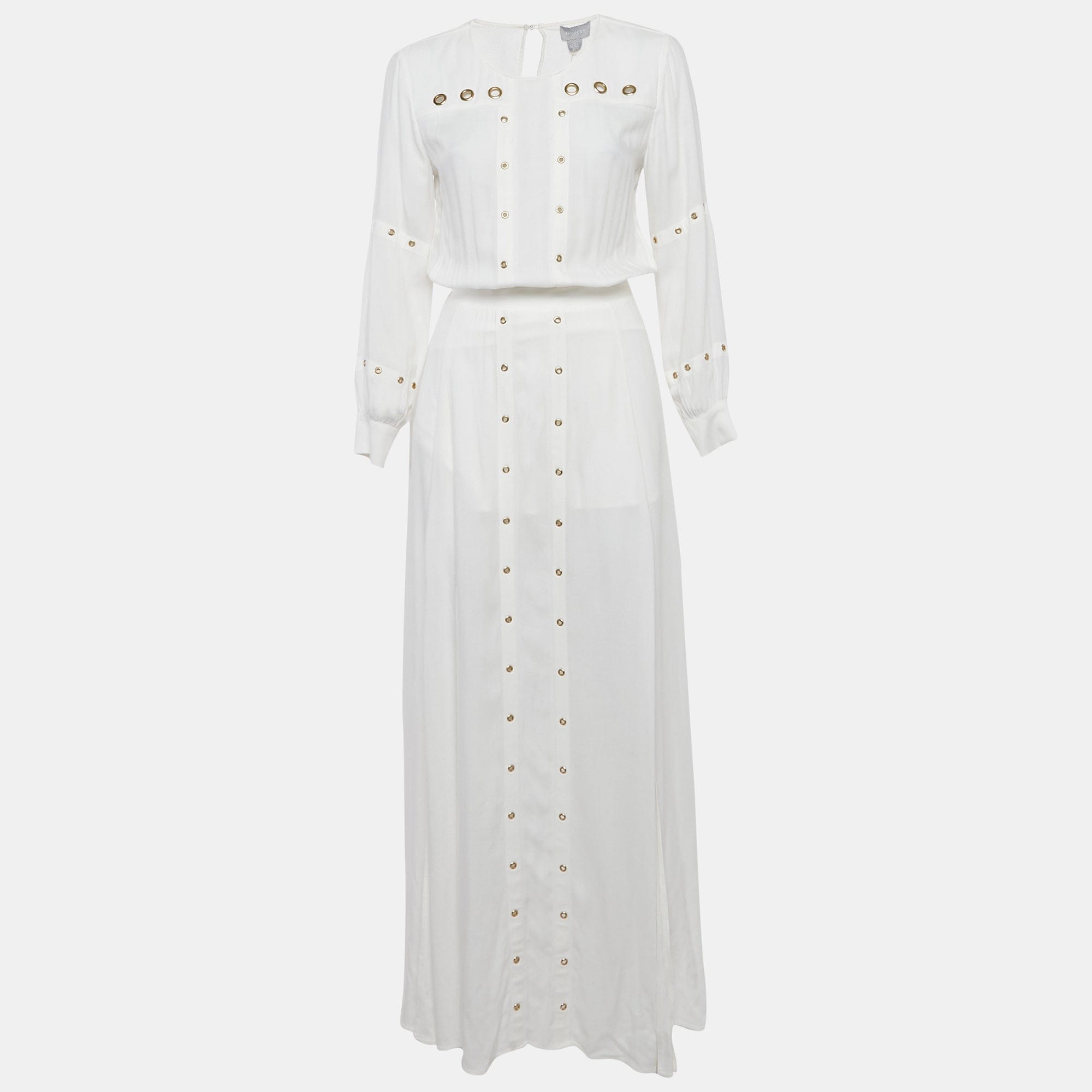WHITE* Finders Keepers The Label White Crepe Grommet Detail Maxi Dress