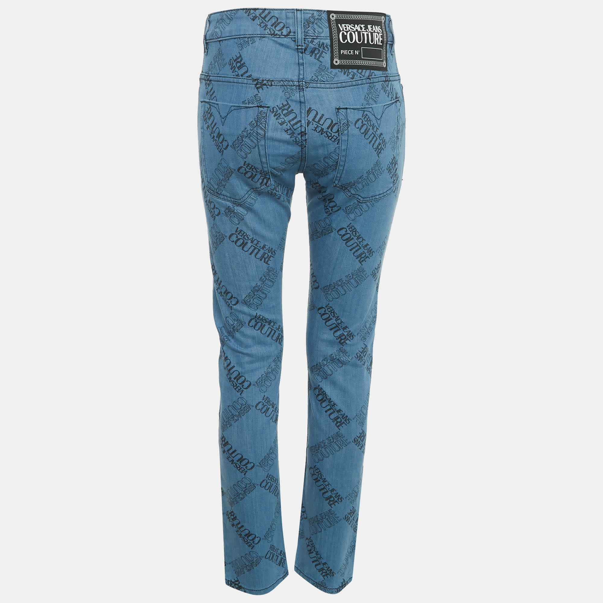 COUTURE Jeans Couture Blue Logo Print Denim Skinny Jeans M/waist 28"