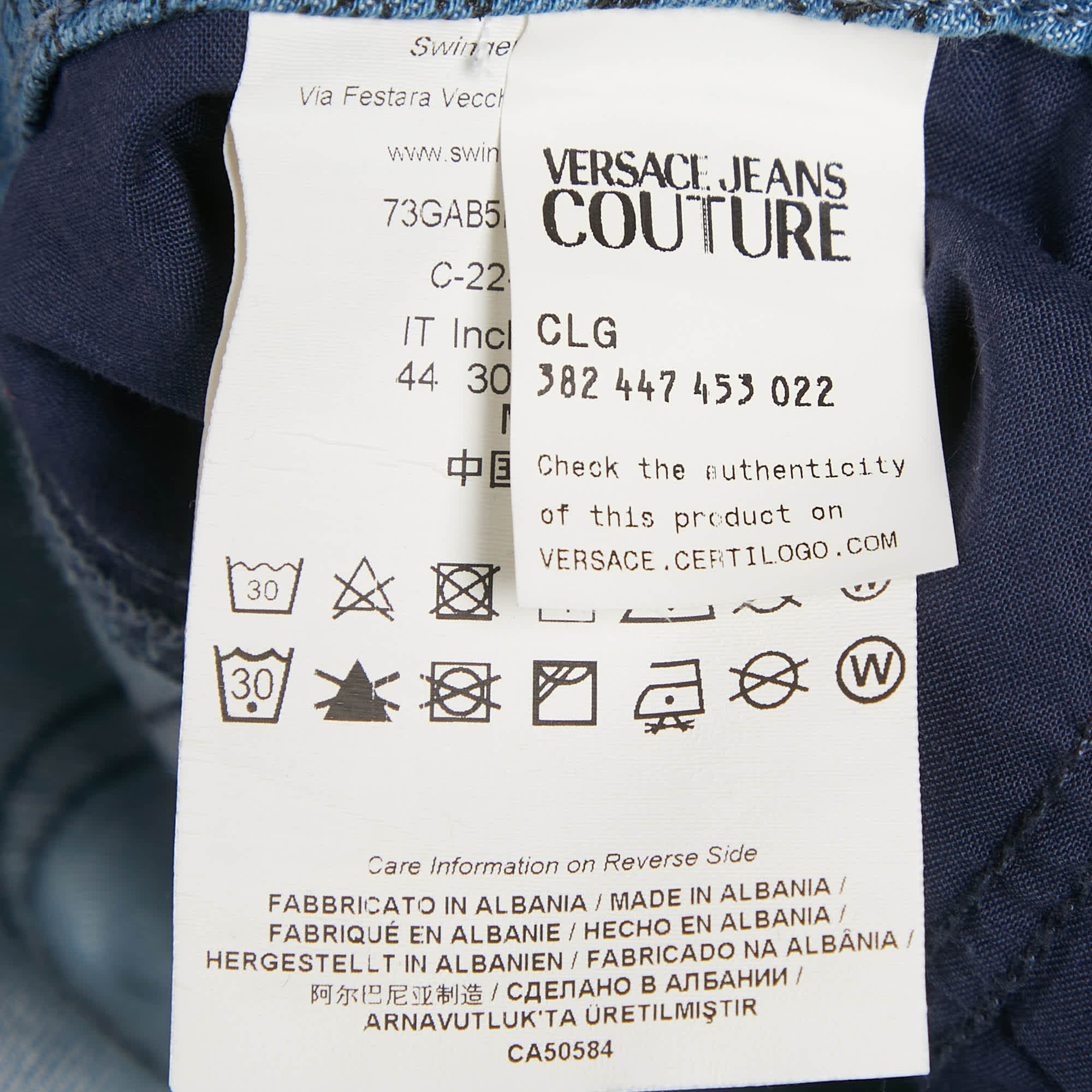 COUTURE Jeans Couture Blue Logo Print Denim Skinny Jeans M/waist 28"