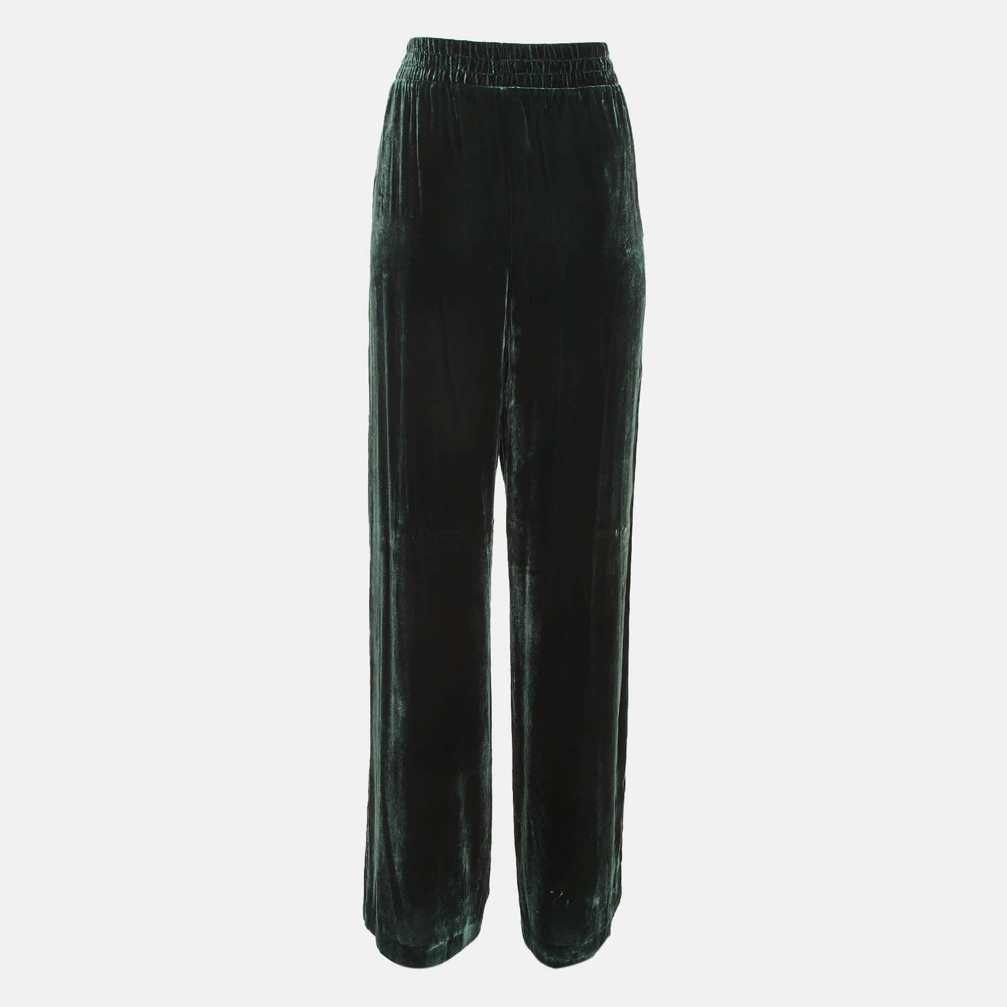 Blue Velvet Dion Lee Green/blue Velvet Straight Fit Trousers
