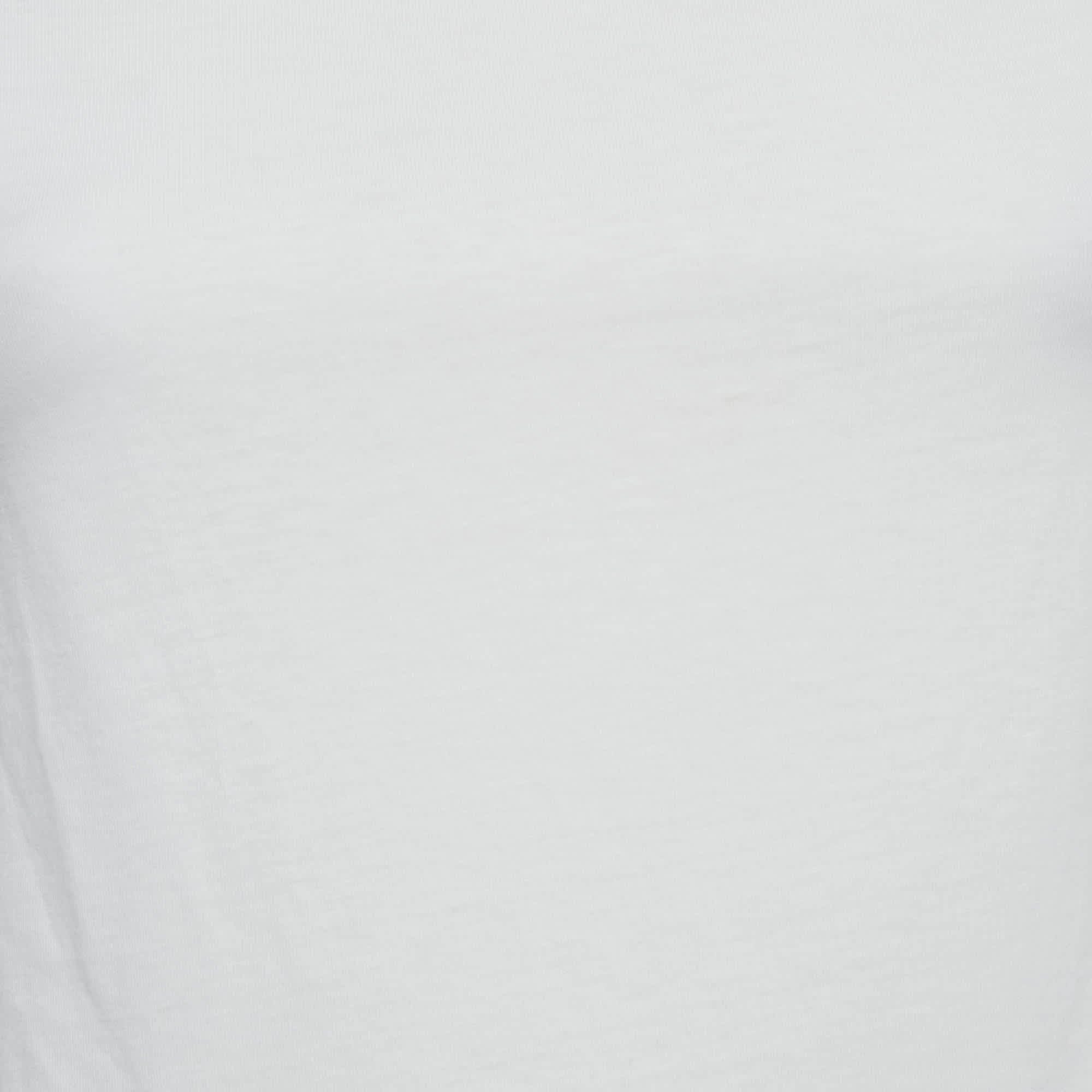 White Jersey Ripped Detail T - Shirt