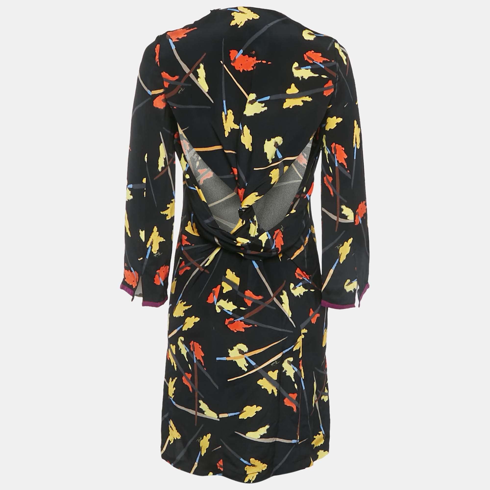 Emilio Pucci Multicolour Brush Print Silk Mini Dress