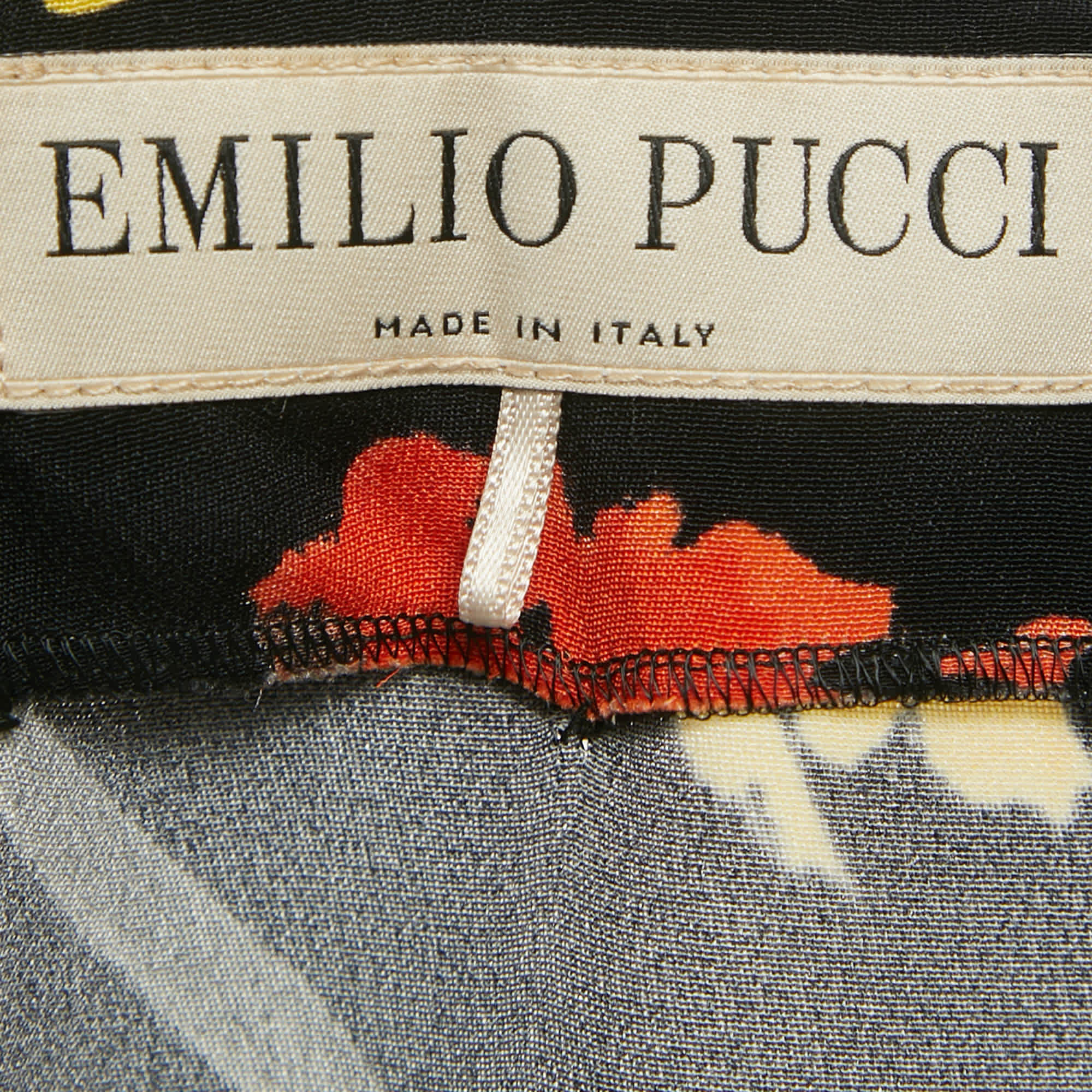 Emilio Pucci Multicolour Brush Print Silk Mini Dress