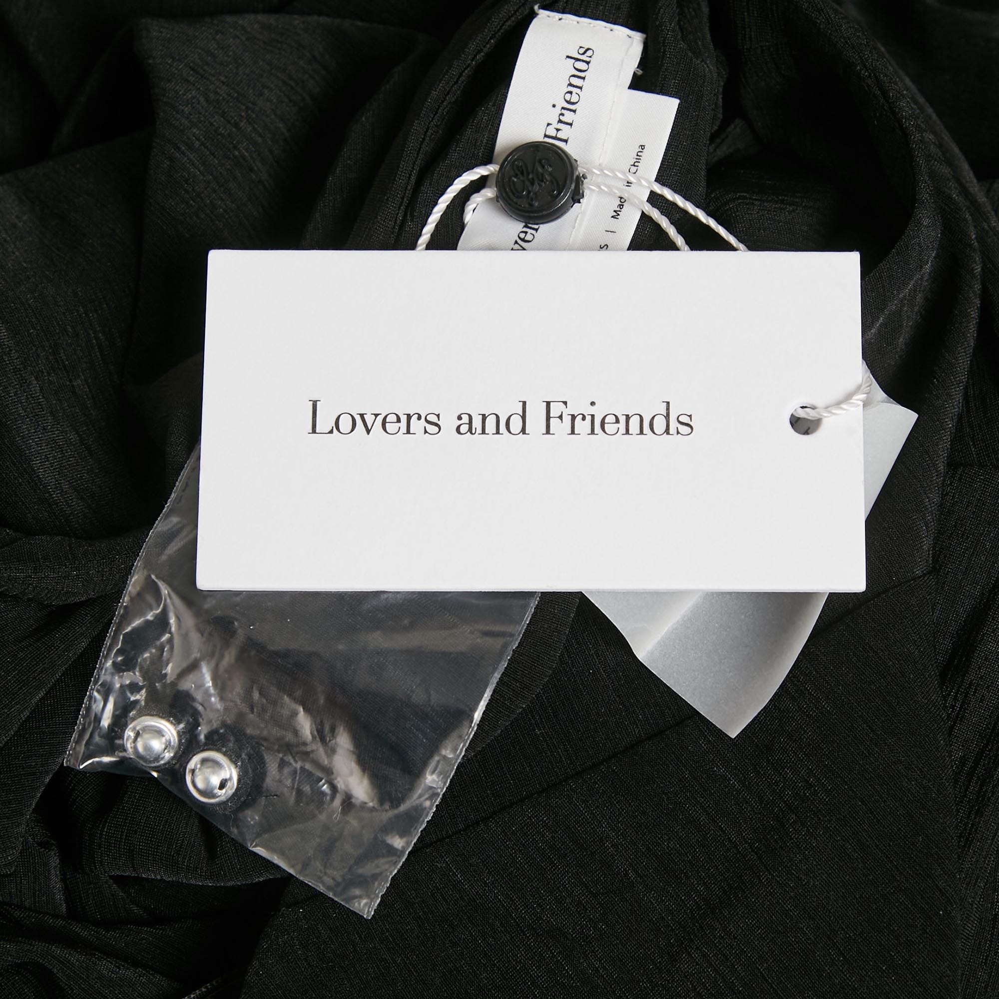 Lovers + Friends Black Jersey Halter Neck Long Dress