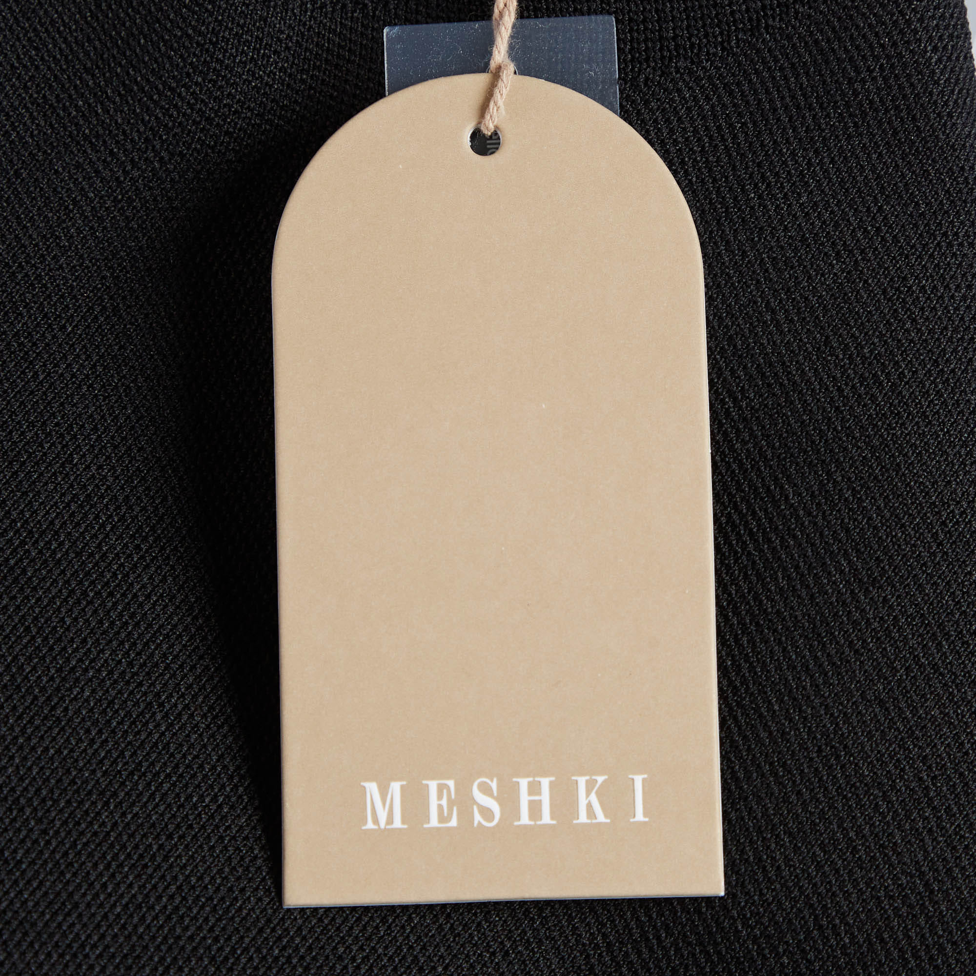 WHITE* Meshki Black/white Knit And Cotton Ruffle Mini Dress