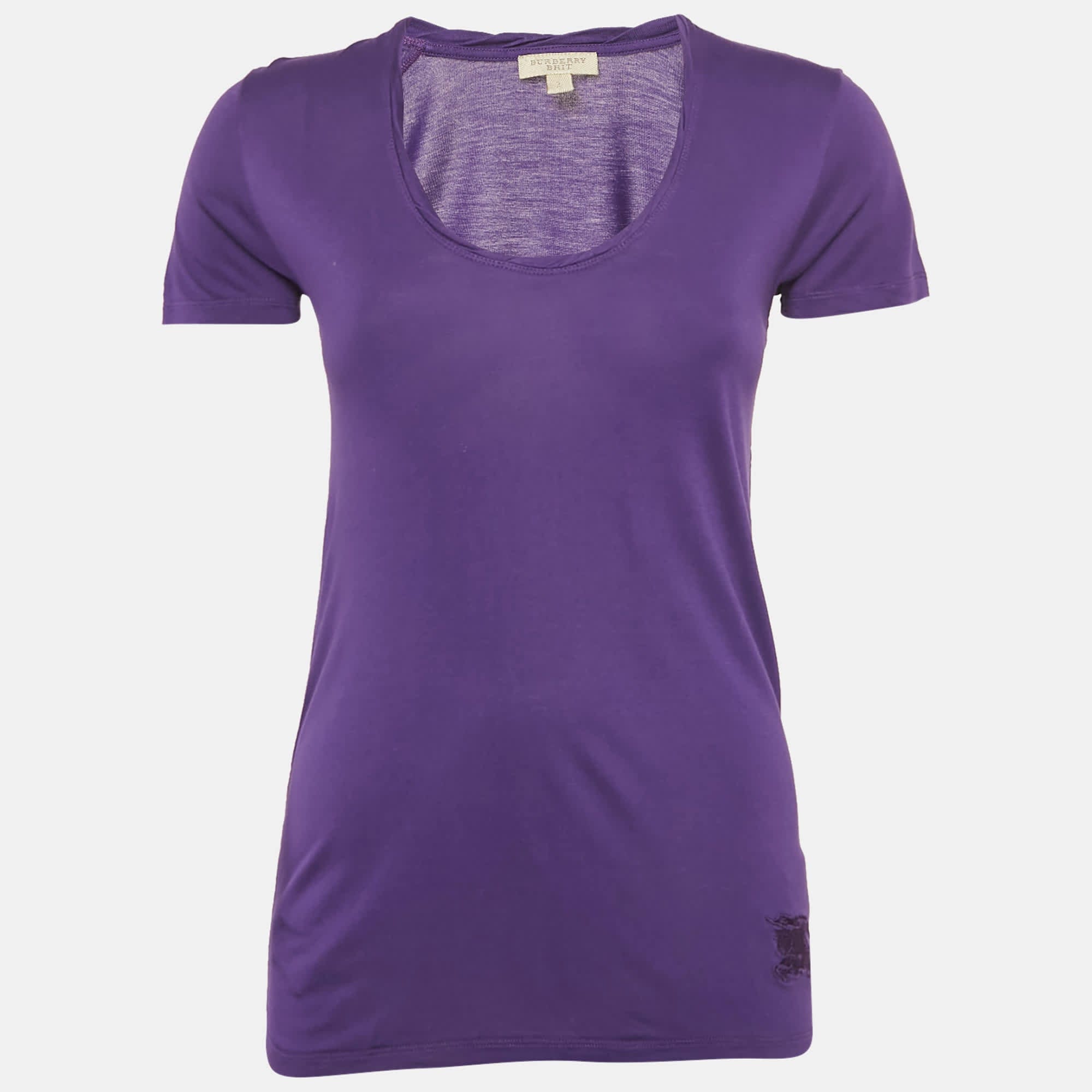 Purple Brit Purple Jersey Scoop Neck T - Shirt