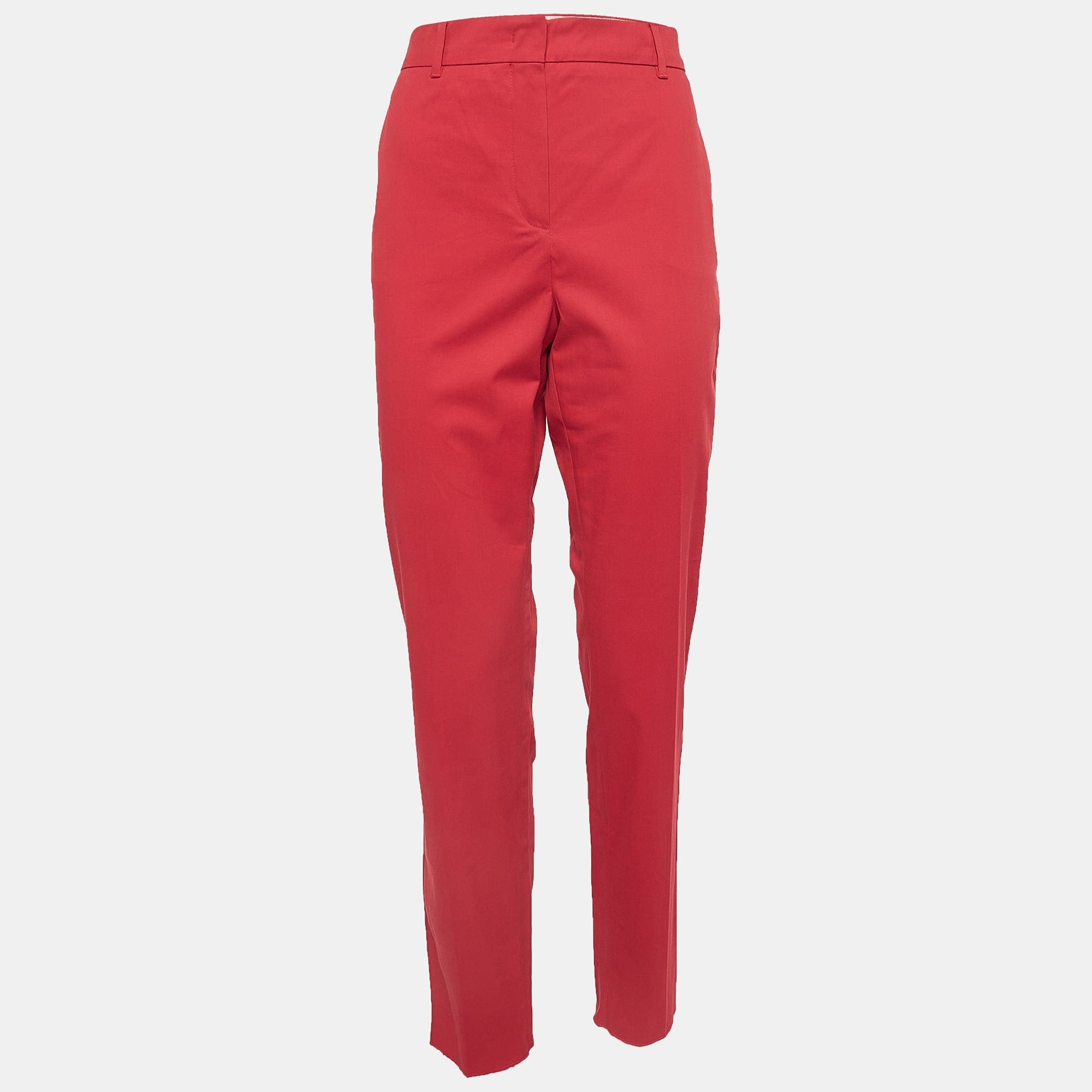 Max Mara Studio Red Gabardine Regular Fit Trousers