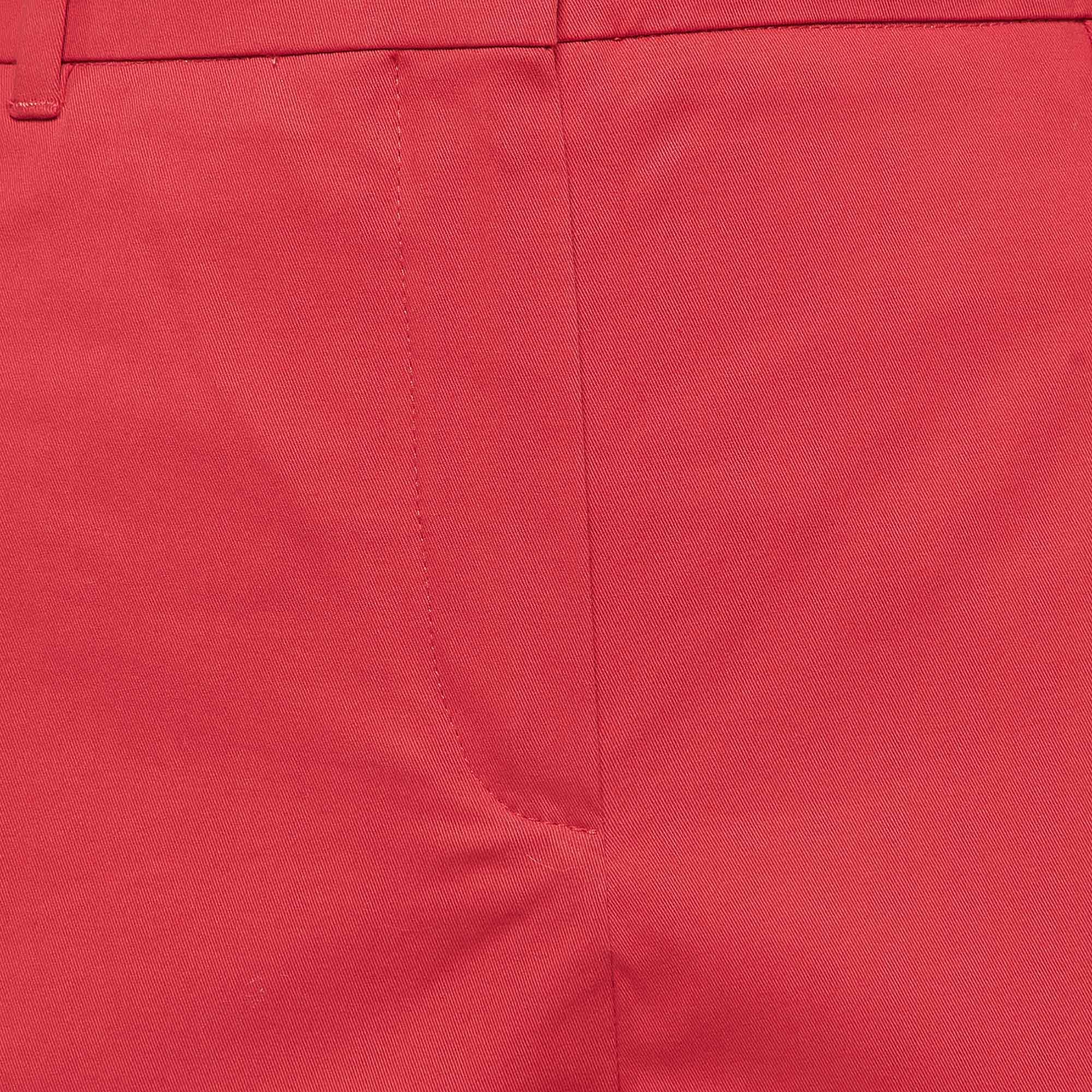 Max Mara Studio Red Gabardine Regular Fit Trousers