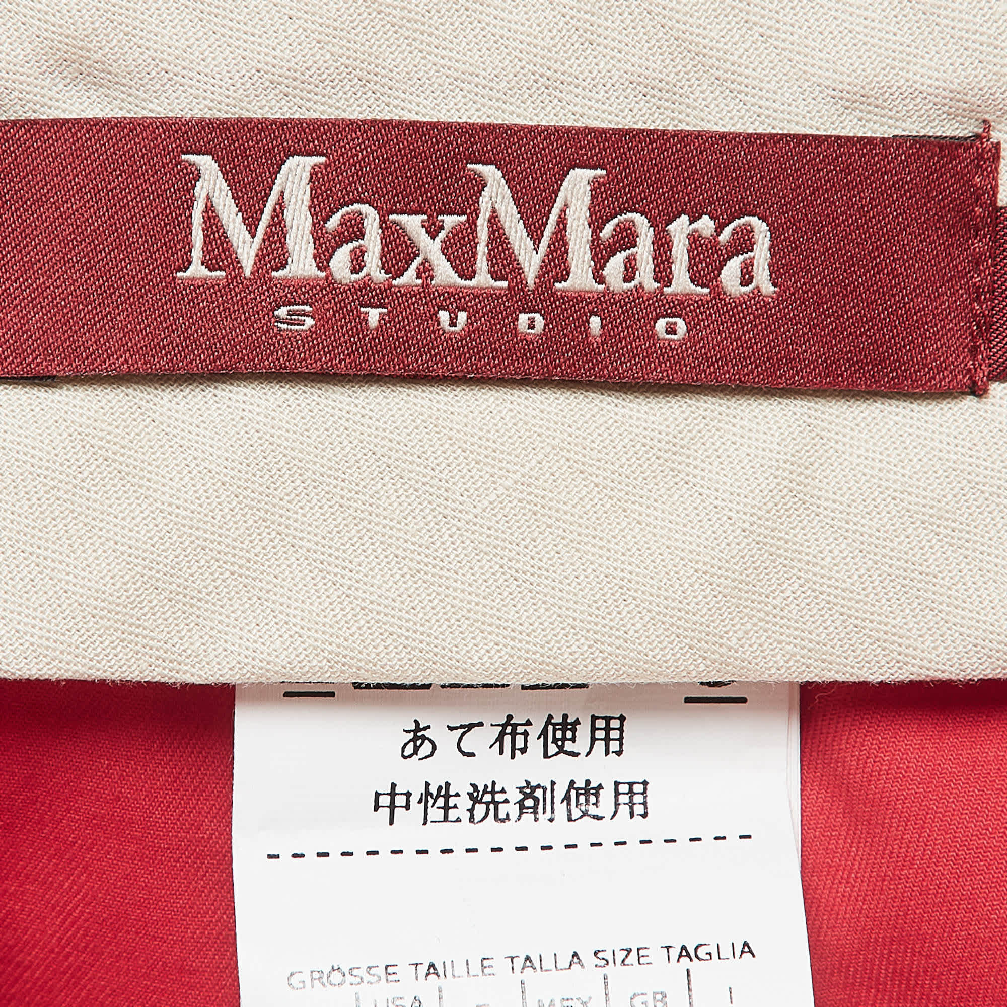 Max Mara Studio Red Gabardine Regular Fit Trousers