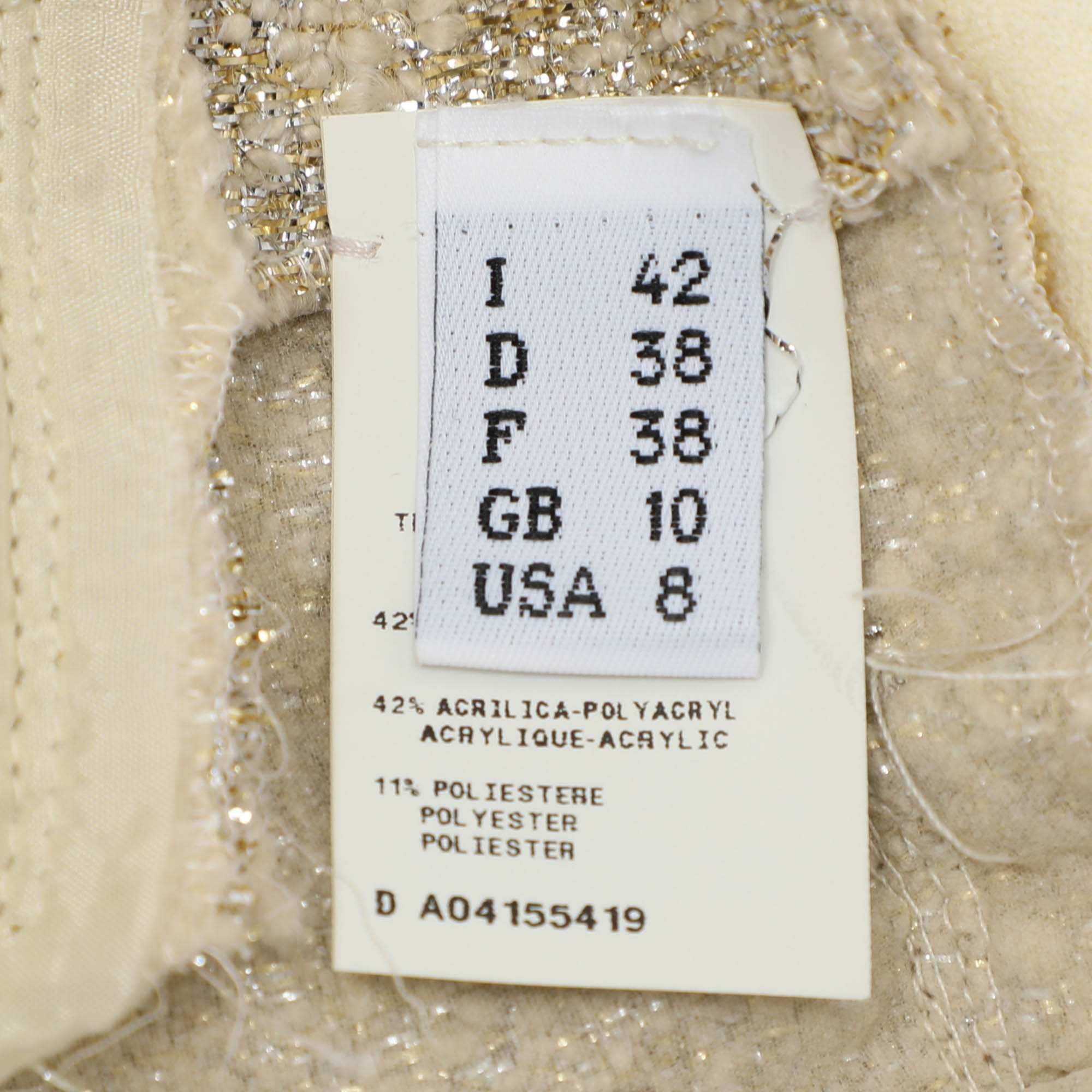 BLEND Cheap And Chic Gold/cream Lurex Blend Midi Skirt