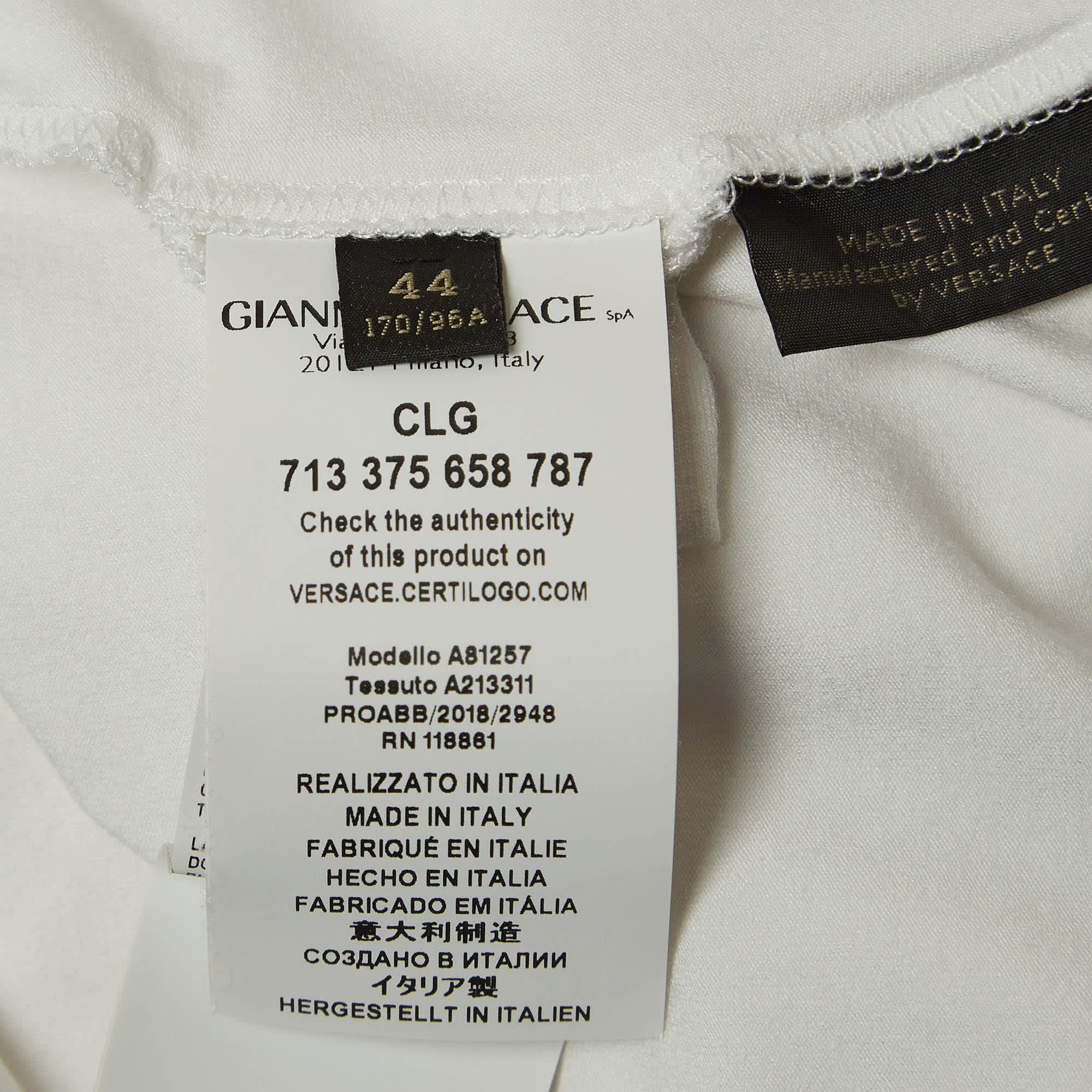 White Logo Print Jersey Long Sleeve T - Shirt