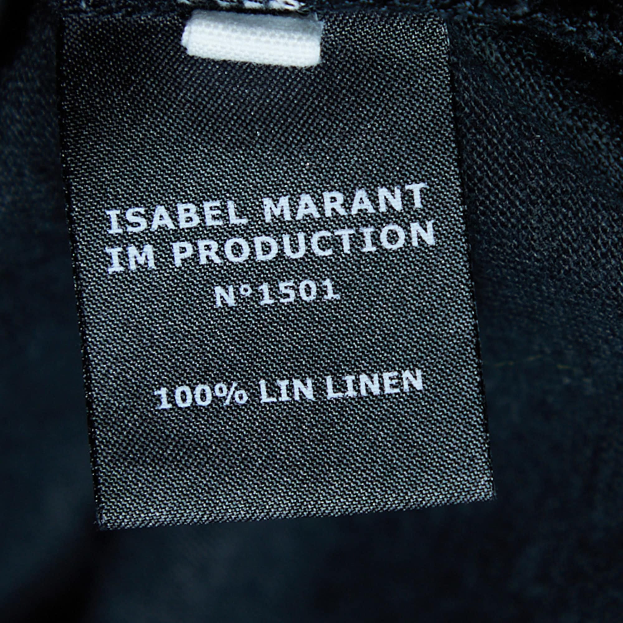 Etoile Black Linen Knit V - Neck T - Shirt