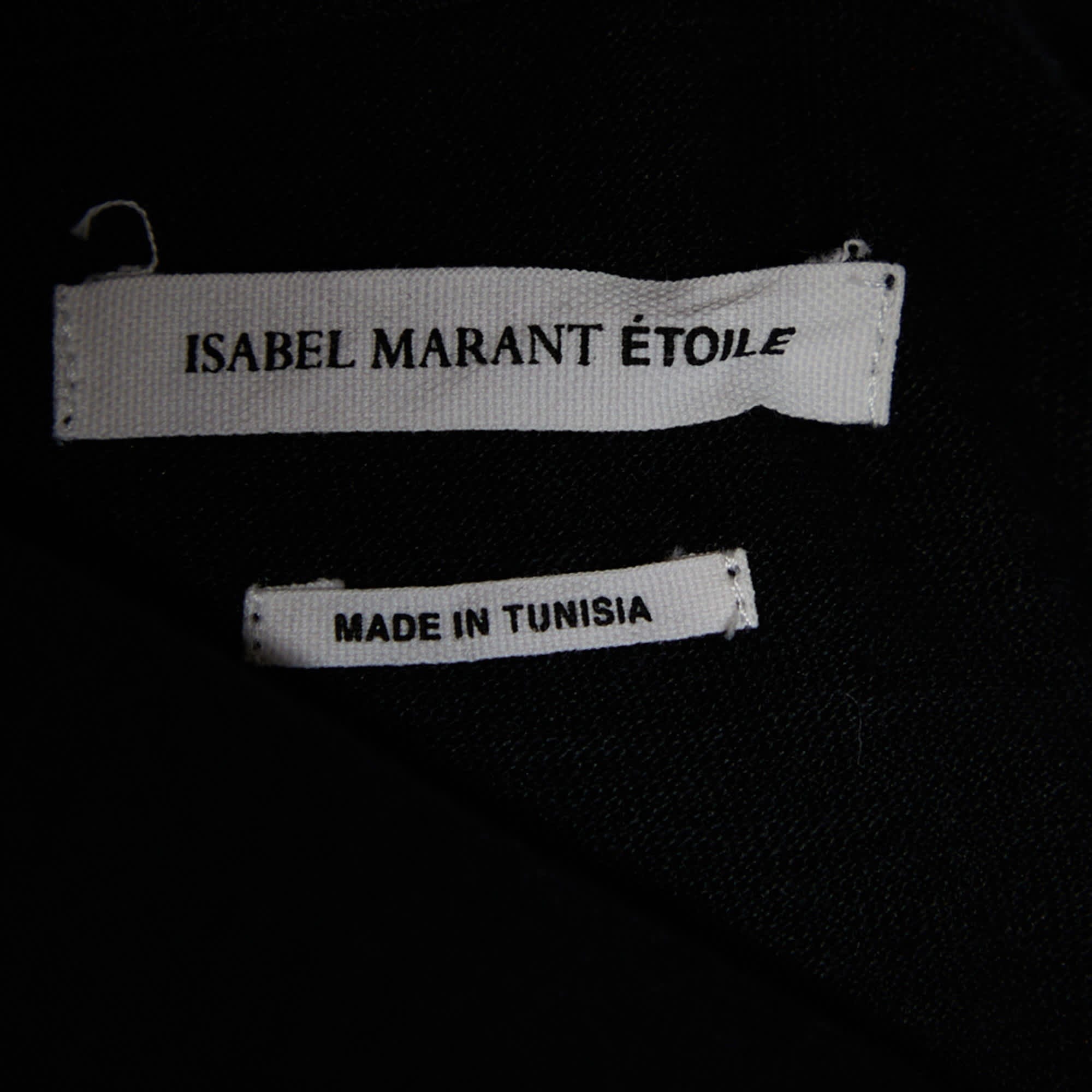 Etoile Black Linen Knit V - Neck T - Shirt