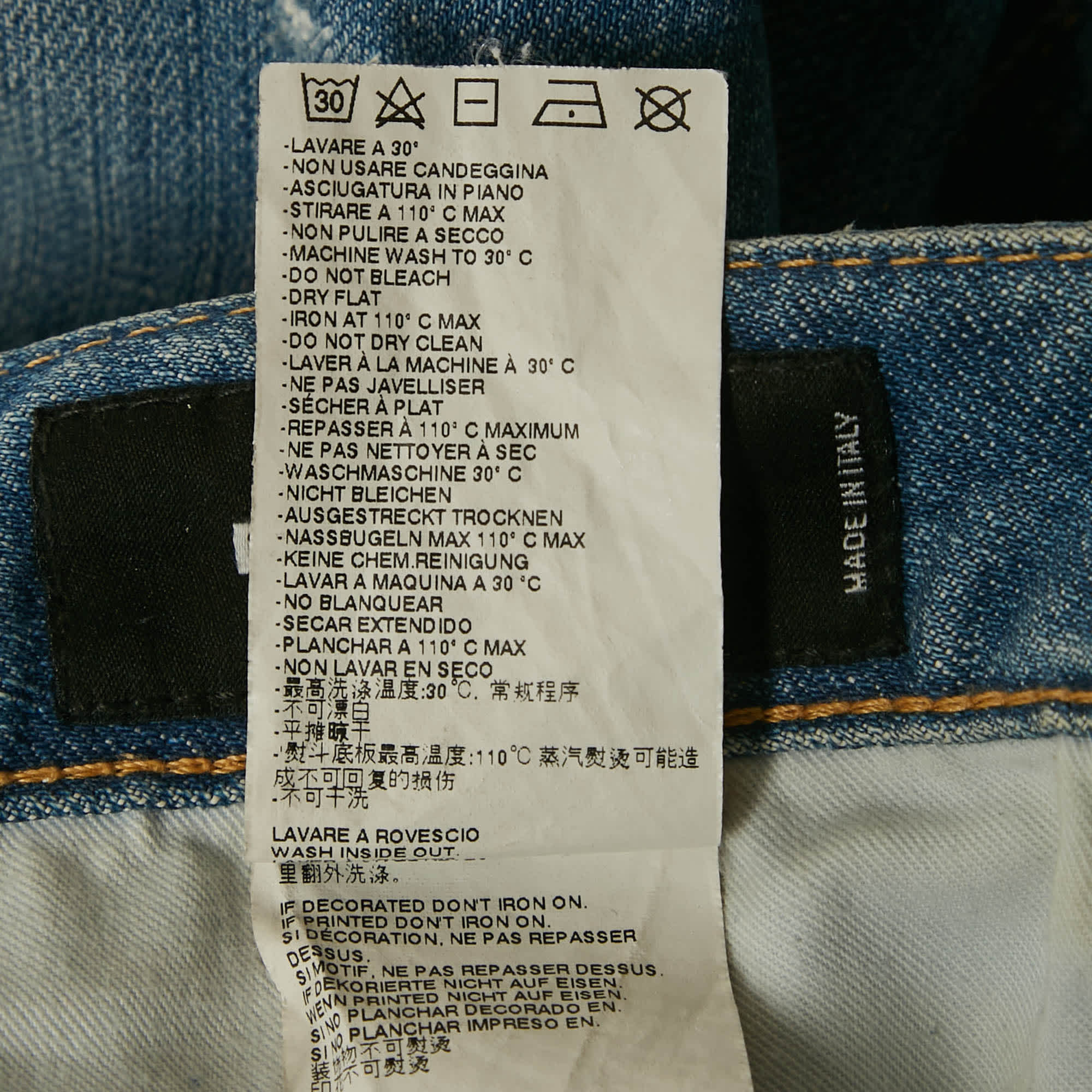 Blue Painted Denim Cool Girl Jeans L Waist 34"