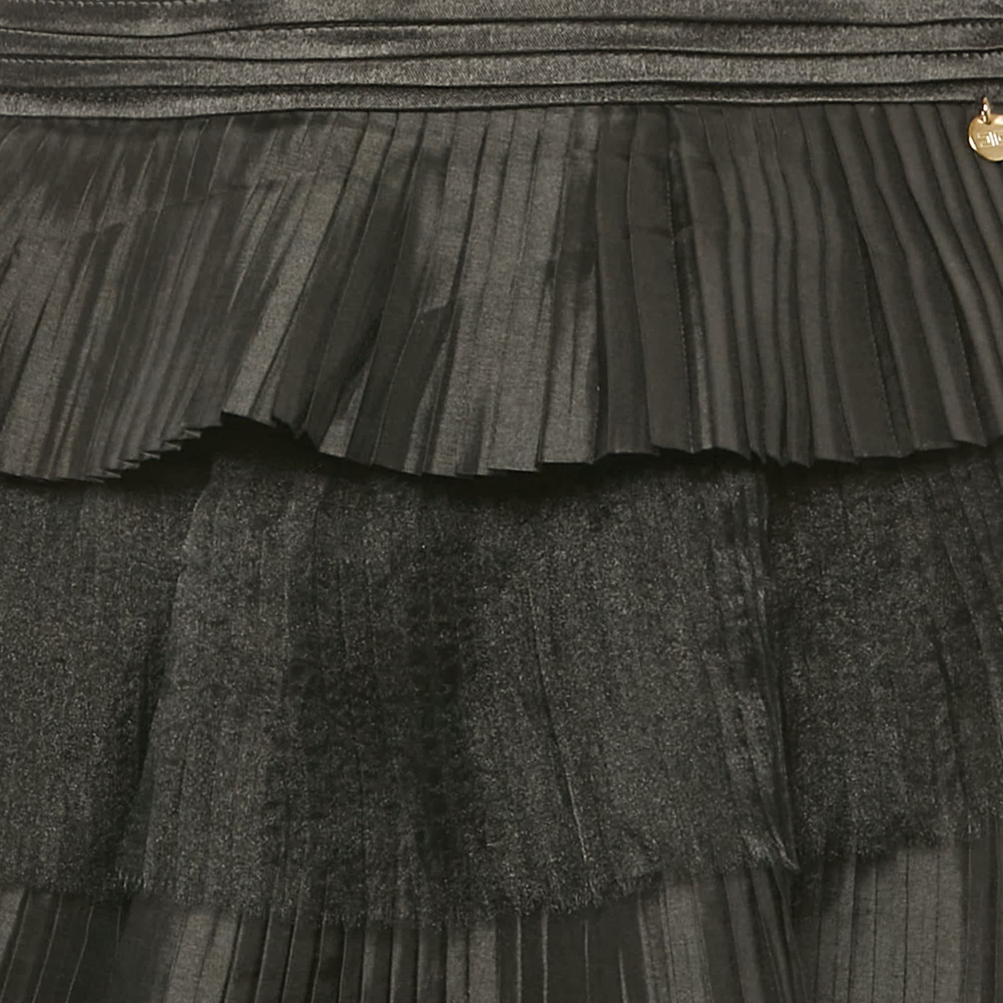 And Black Tulle And Crepe Frill Tiered Mini Skirt