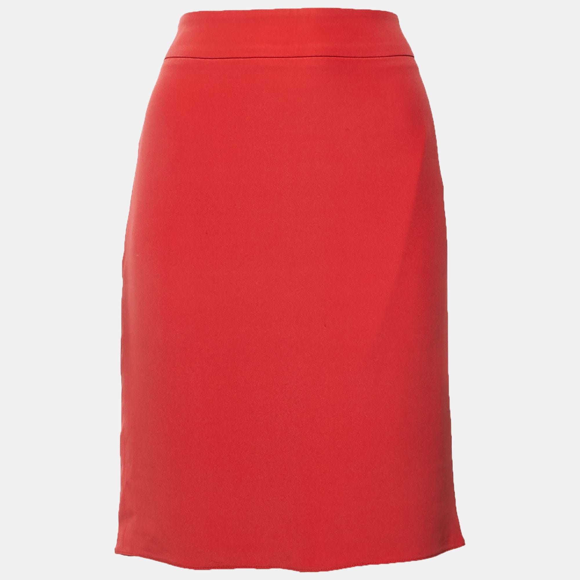 Armani Collezioni Red Crepe Knee Length Skirt
