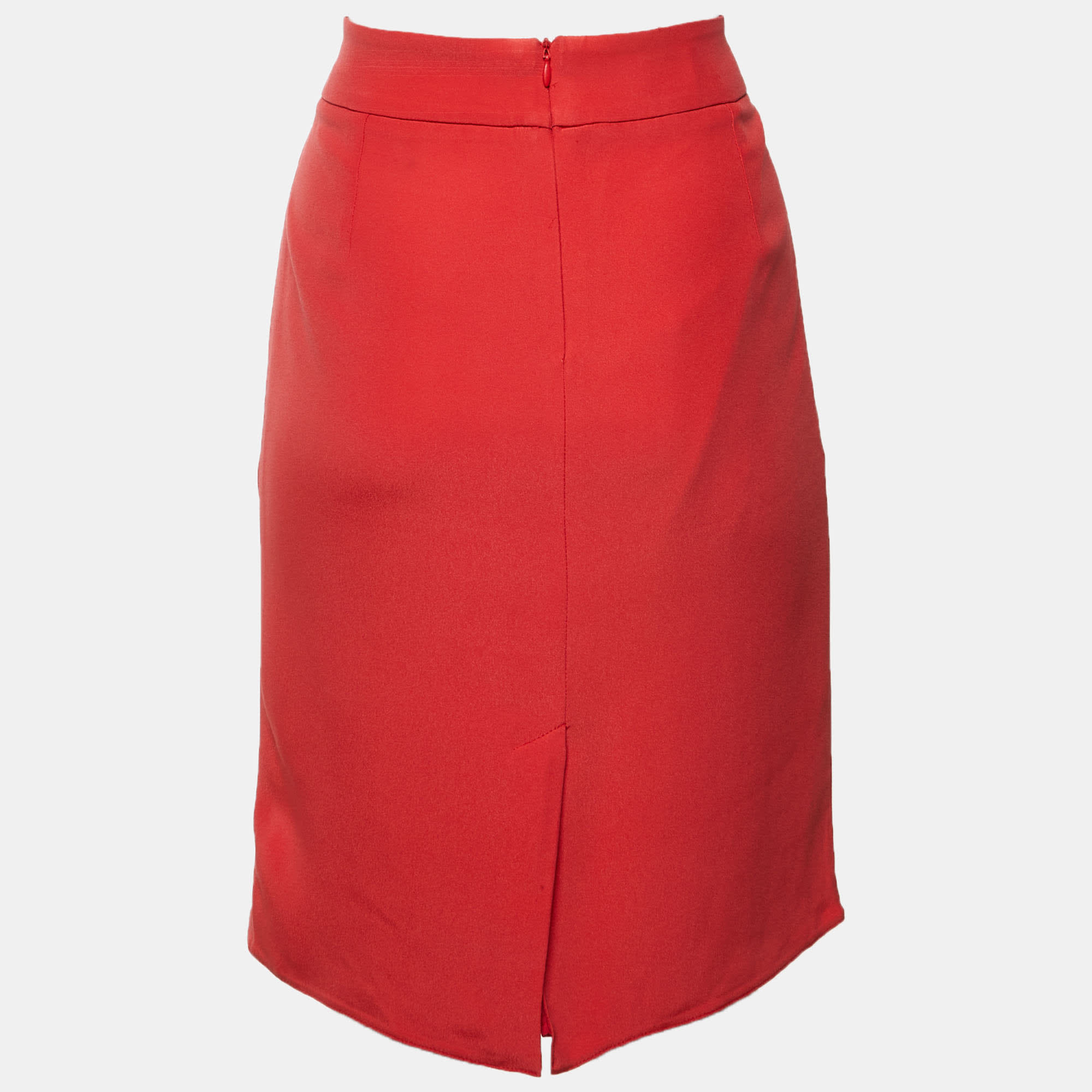 Armani Collezioni Red Crepe Knee Length Skirt