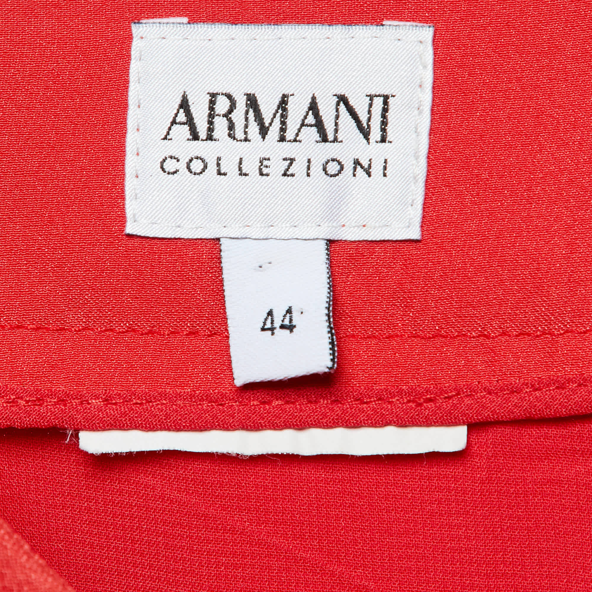 Armani Collezioni Red Crepe Knee Length Skirt